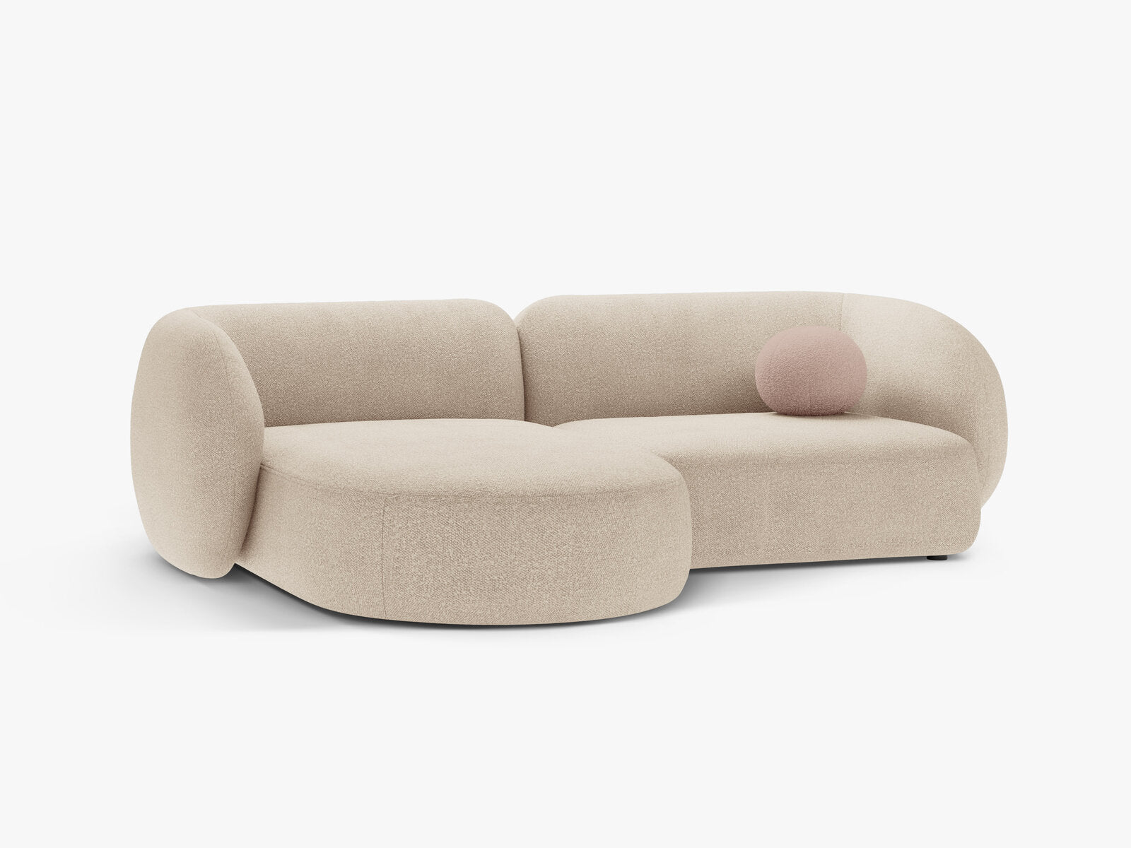 Micadoni Ecksofa Kate 2-Sitzer Links Boucle Beige