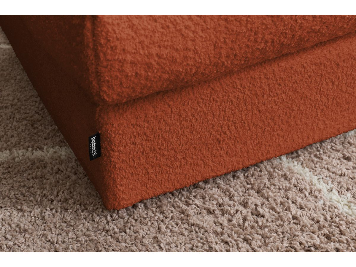 Bobochic Paris Ecksofa mit Pouf 369 × 262 cm Bouclé-Stoff Orange
