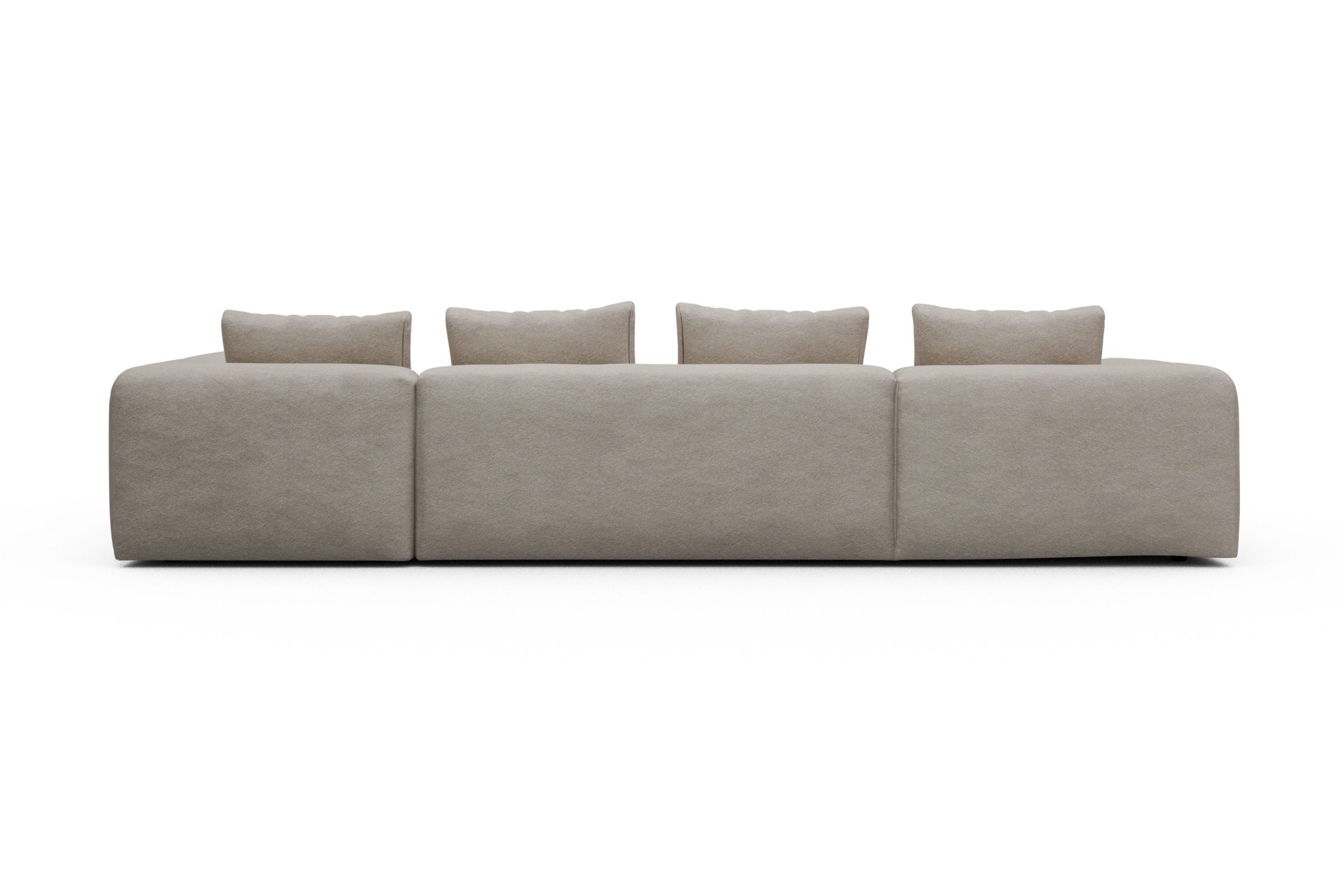 Wohnlandschaft Fred Chaiselongue links mit 2-Sitzer und lange Armlehne rechts Aivi-Lace-Beige