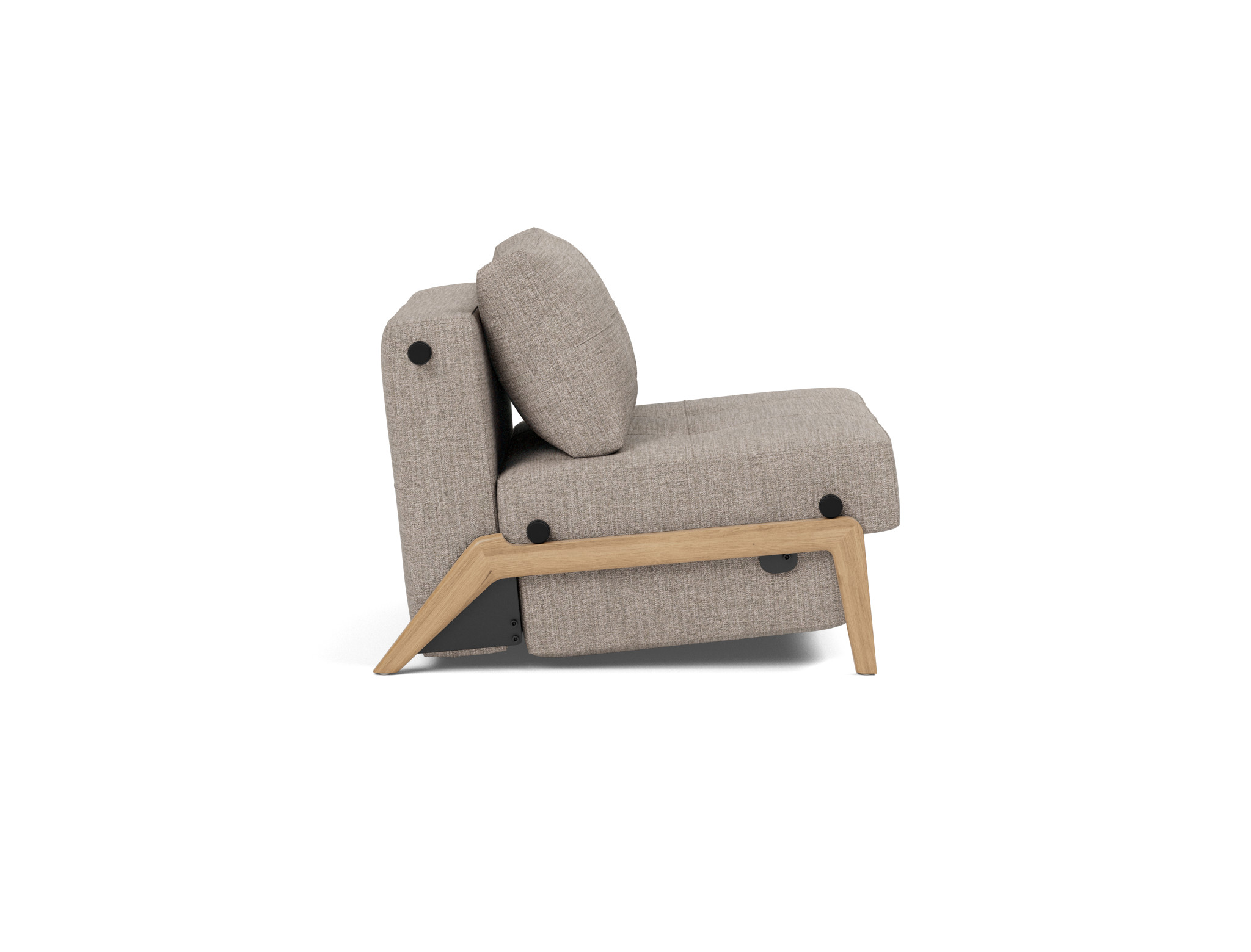 Schlafsessel Cubed 90 Chenille Yuveno 472-Warm-Grey Beine Eiche