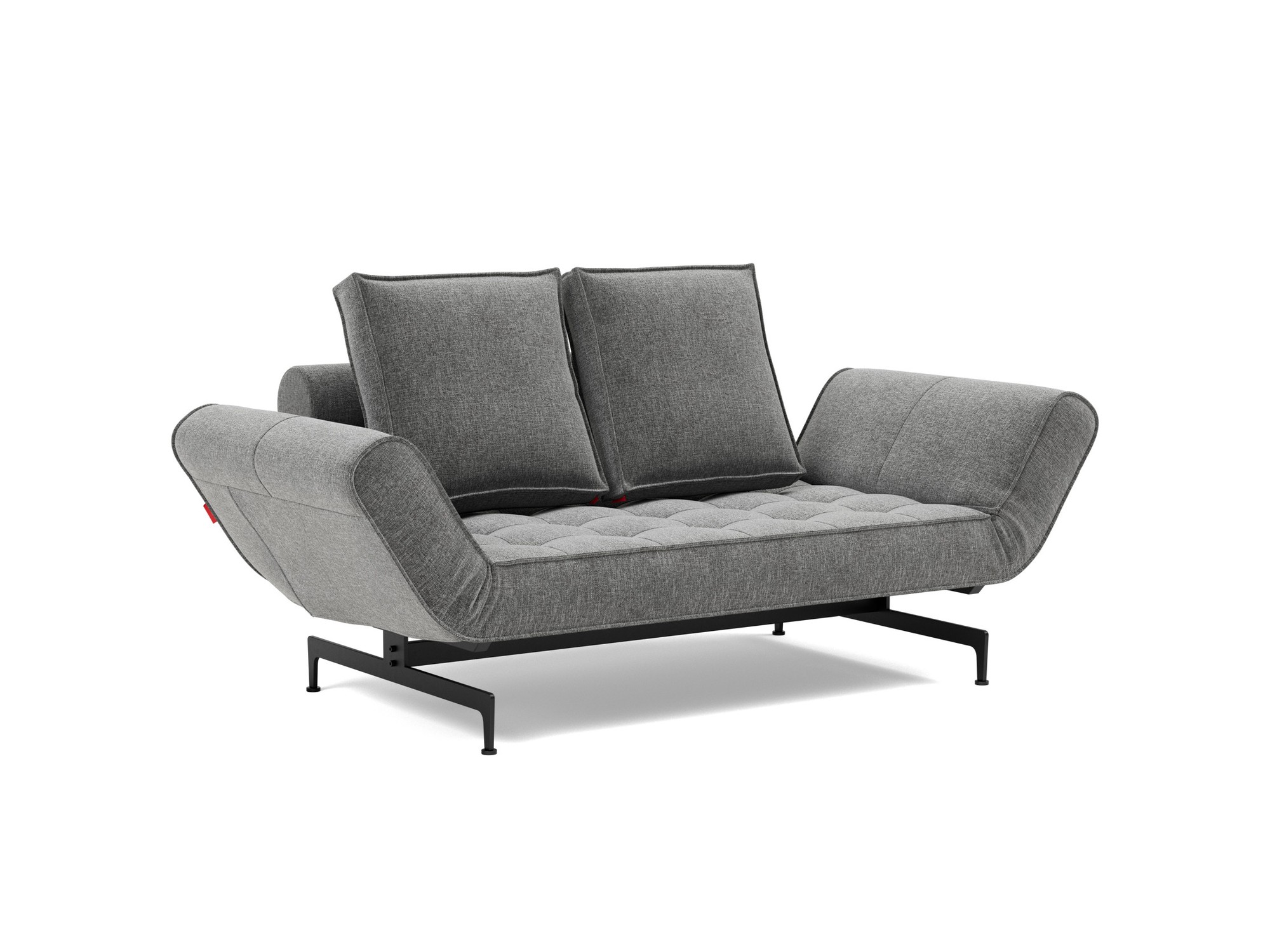 Tagesbett Ghia Strukturierter Stoff Twist 563-Charcoal Beine Laser schwarz