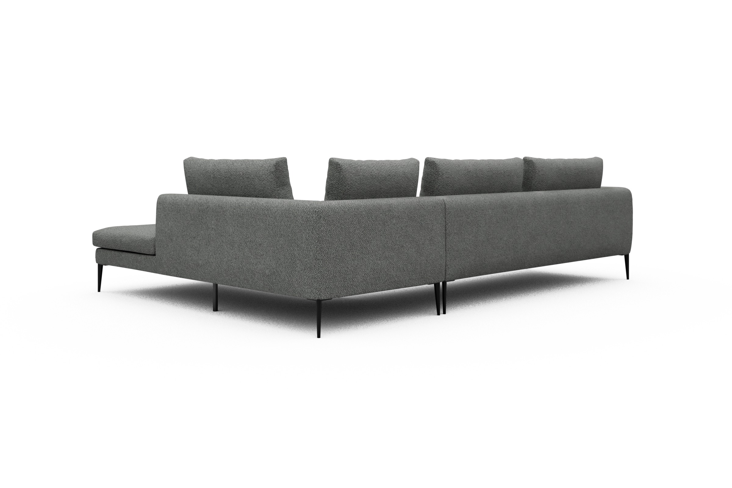 Ecksofa Paul Relax-Ecke links mit 3-Sitzer Vanora-Warm-Grey