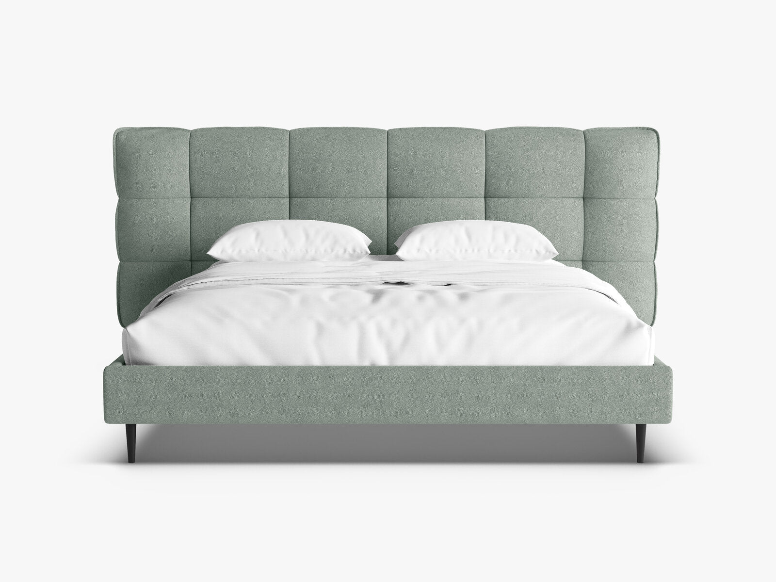 Micadoni Stauraumbett mit Kopfteil Eric with legs Boucle Sicuro Minze 180x200