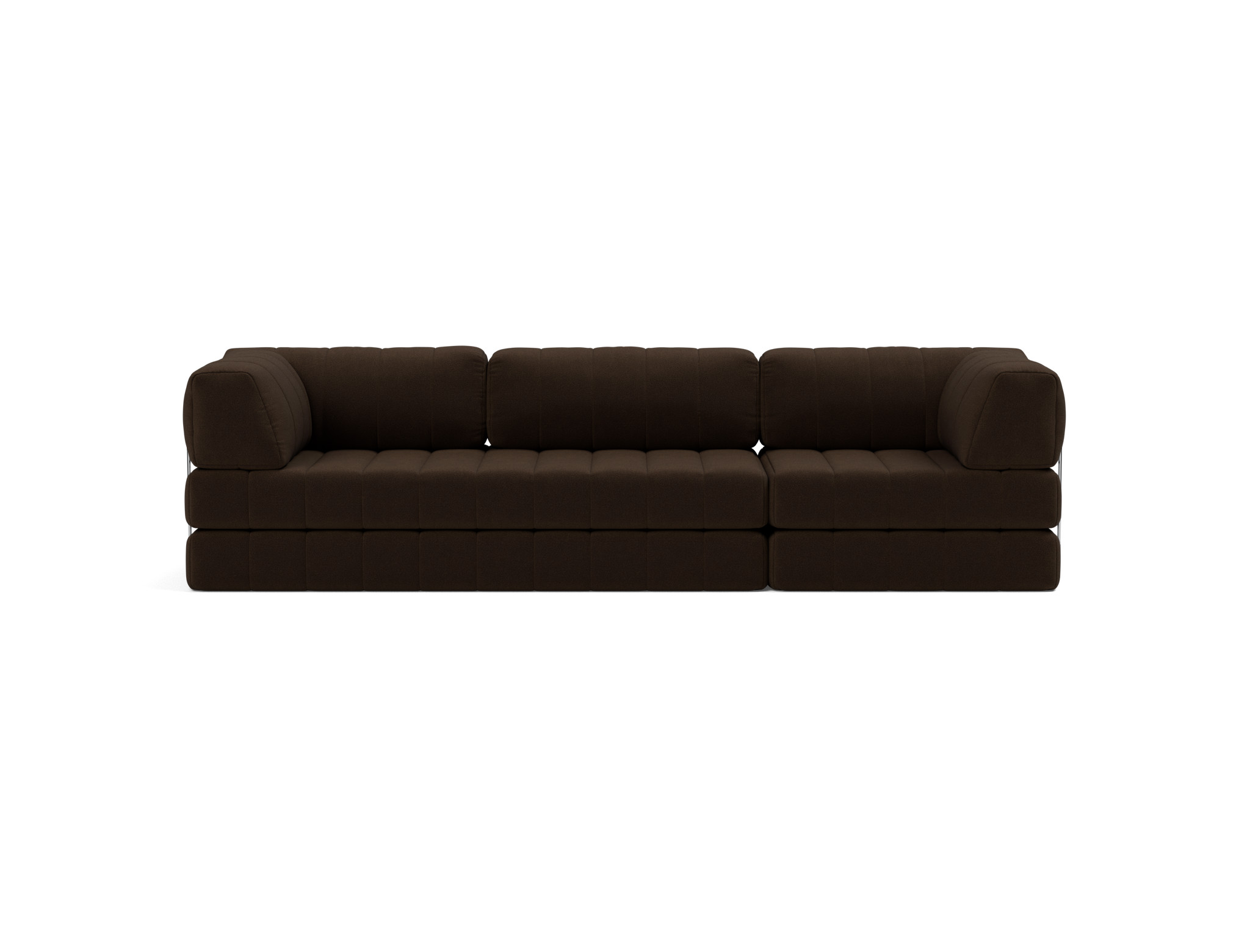 Schlafsofa CozyPad Grand mit Armlehnen Strukturierter Stoff Taura 358-Chocco
