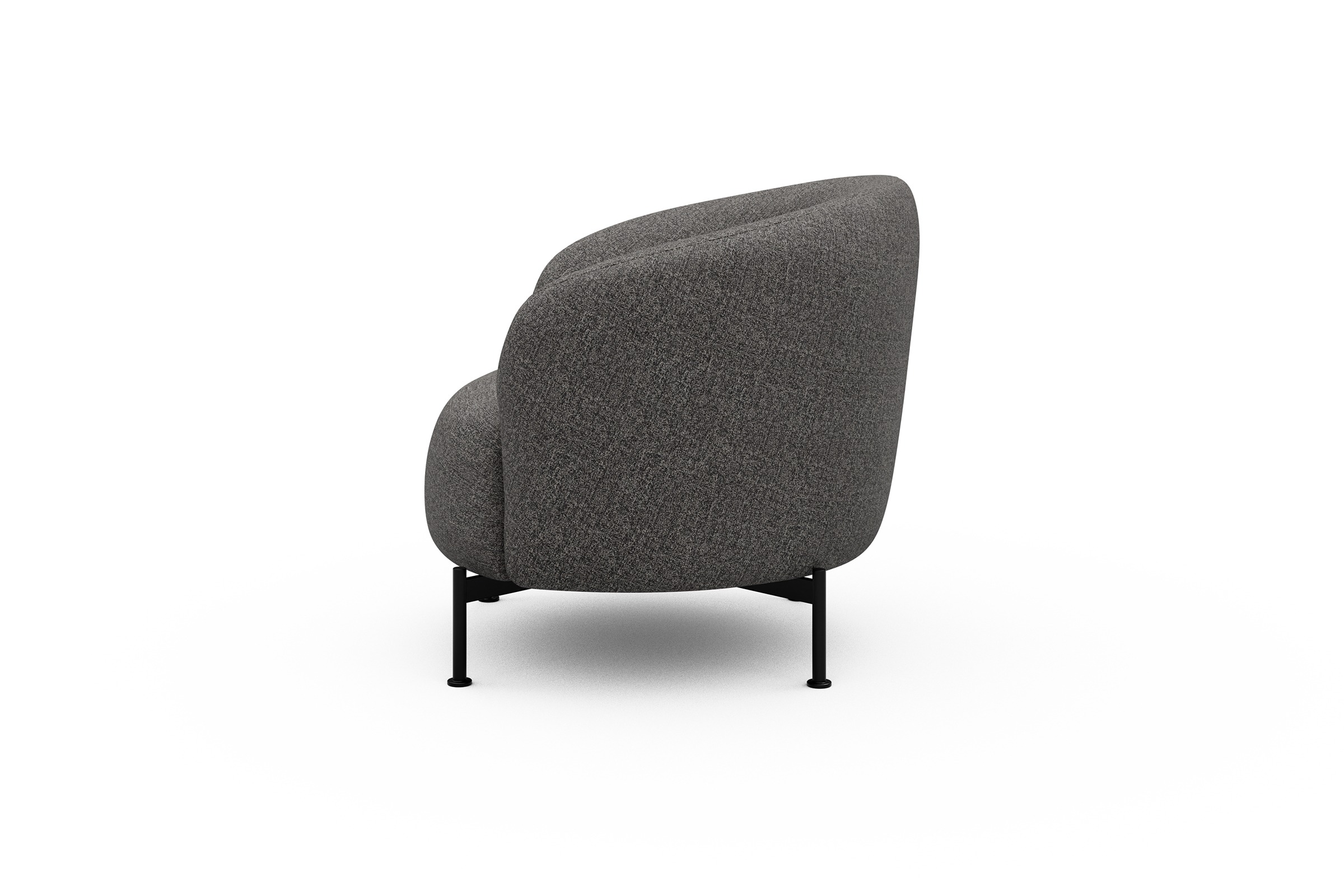 Sessel Ronda X-Metallgestell Schwarz Carreno-Salt-and-Pepper