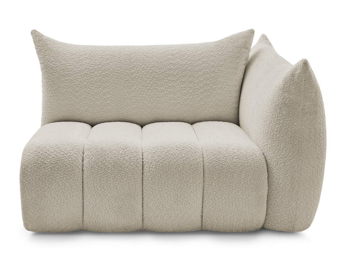 Bobochic Azra Sofamodul 2-Sitzer 143 × 112 cm Bouclé-Stoff Beige Ecke rechts