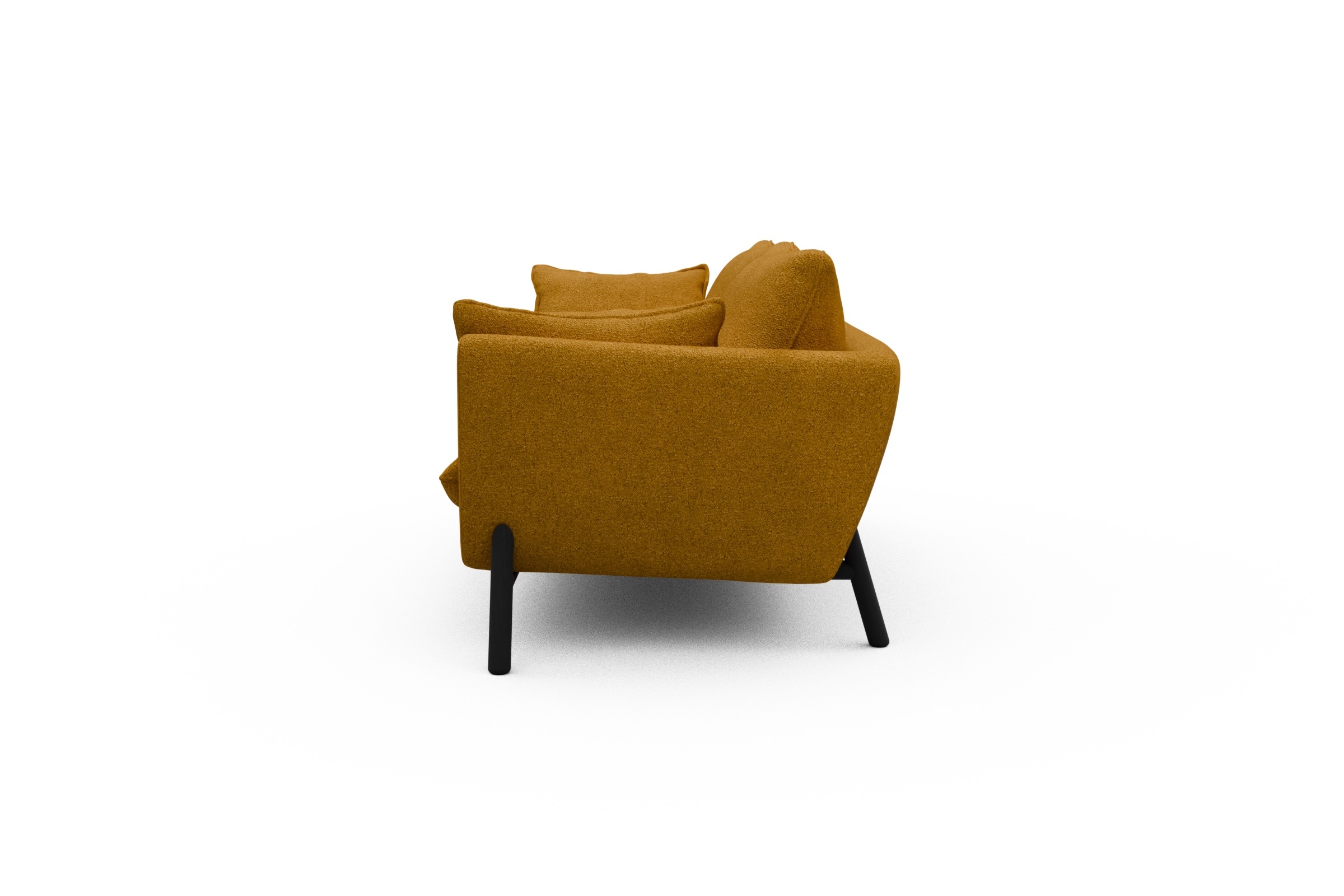 Sofa Emil 2-Sitzer Beinfarbe Eiche Schwarz Boucle-Ochre