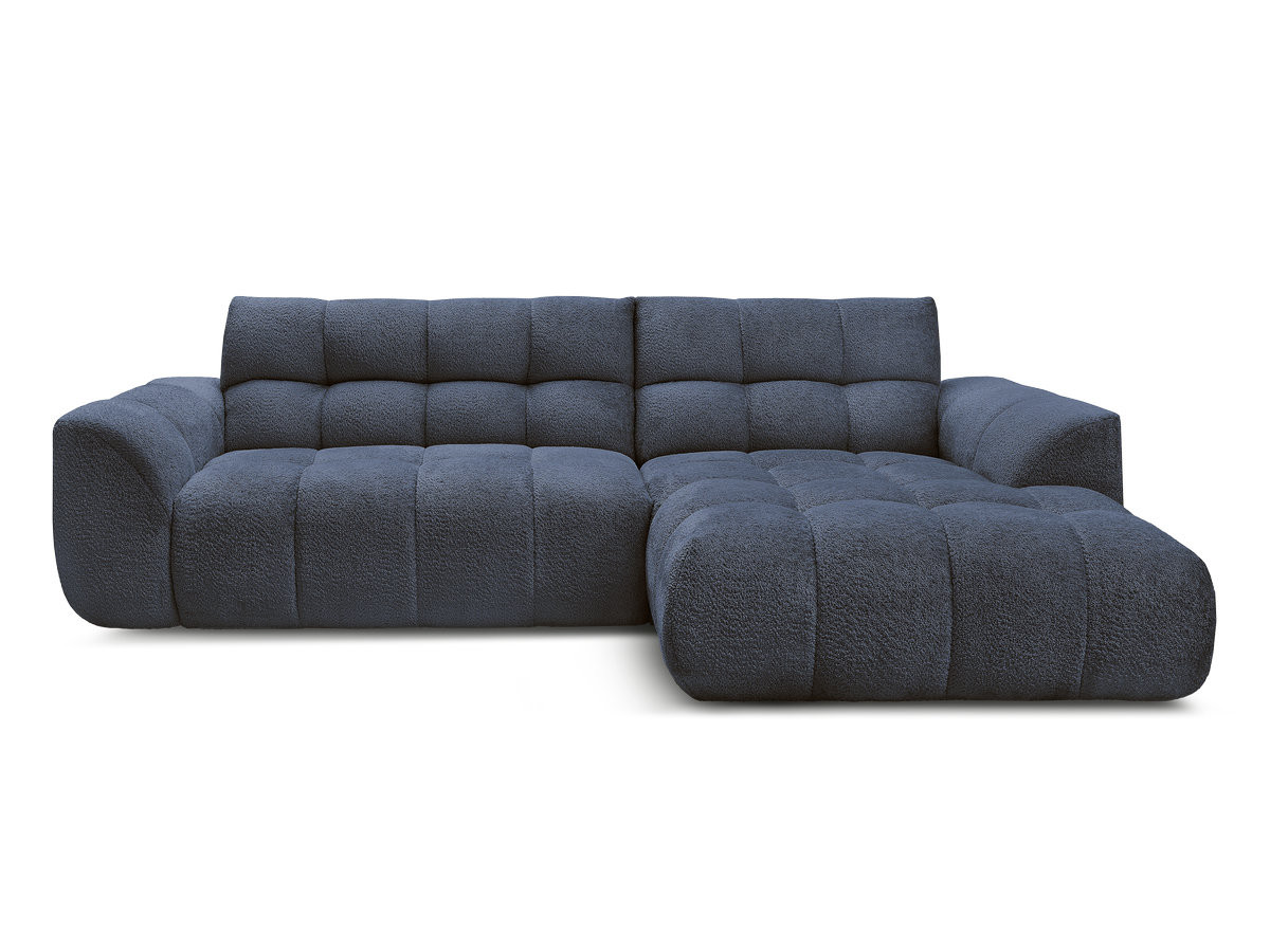 Bobochic Jaya Ecksofa Chenille Dunkelblau Ecke rechts