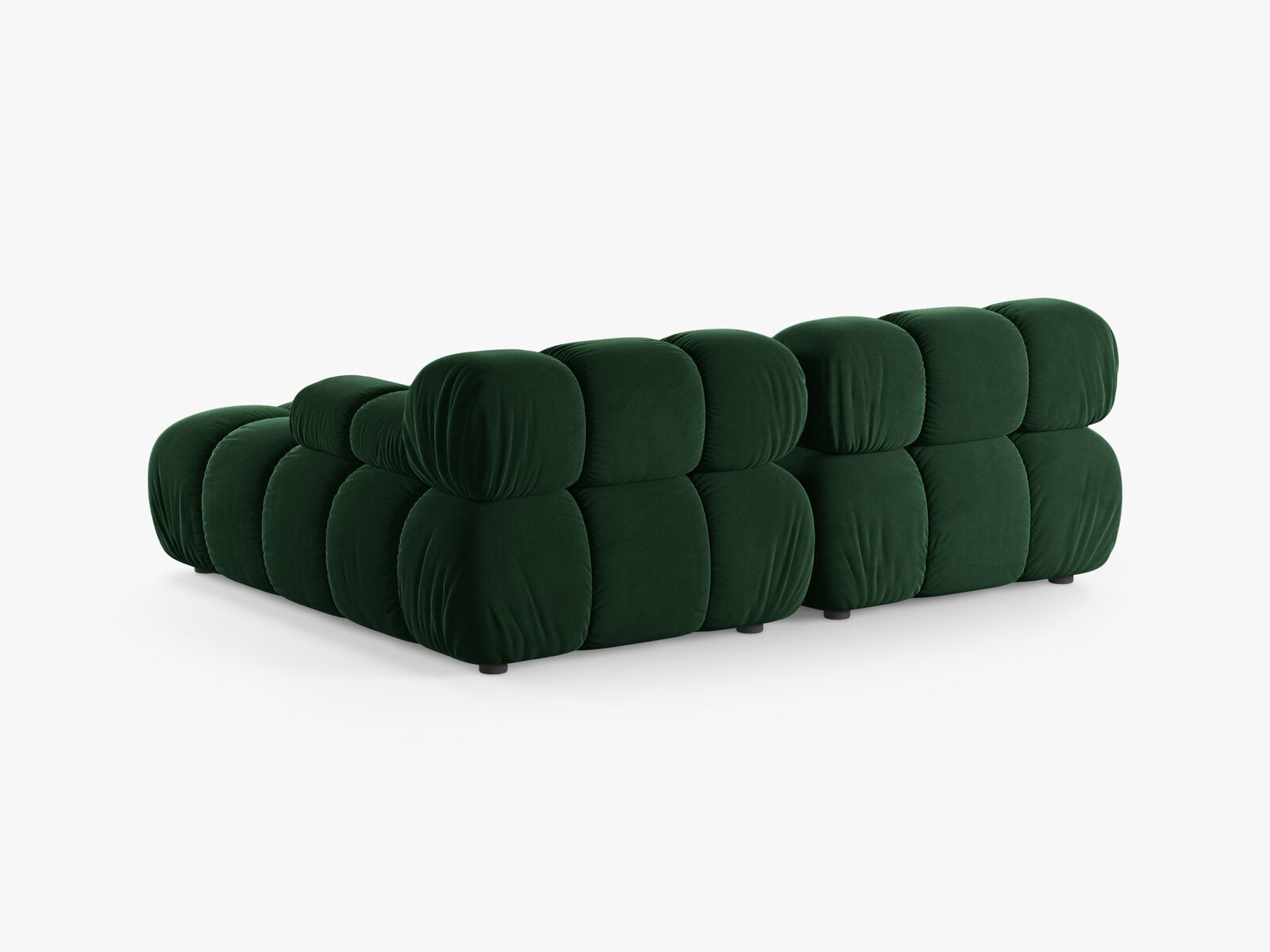Micadoni Modulares Ecksofa Bellis 3-Sitzer Rechts Samt Bluvel Flaschengrün