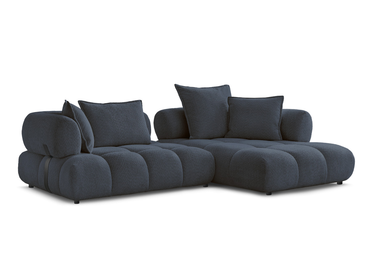 Bobochic Alya Ecksofa Bouclé-Stoff Dunkelblau Ecke rechts