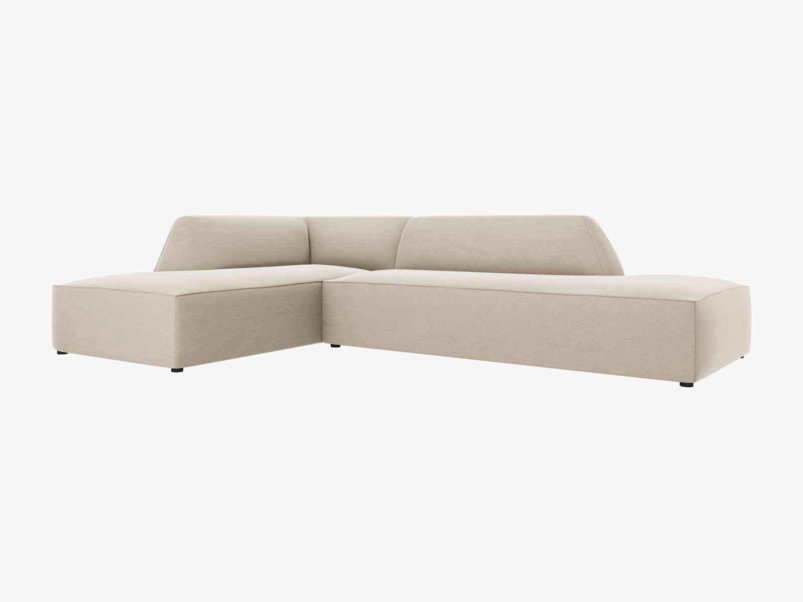 Micadoni Ecksofa Ruby 4-Sitzer Links Samt Salvador Beige