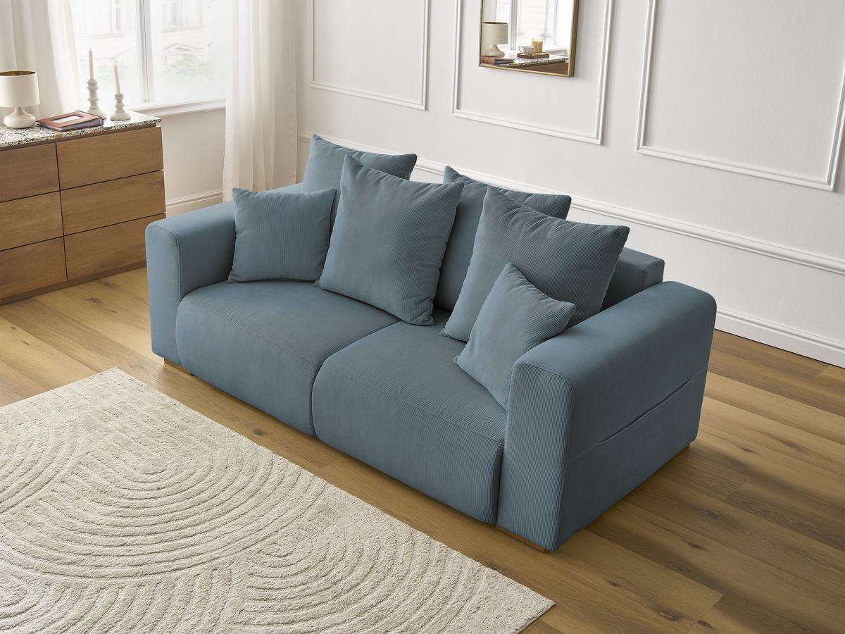 Bobochic Sidonie Sofa 2-Sitzer Cordsamt Dunkelblau
