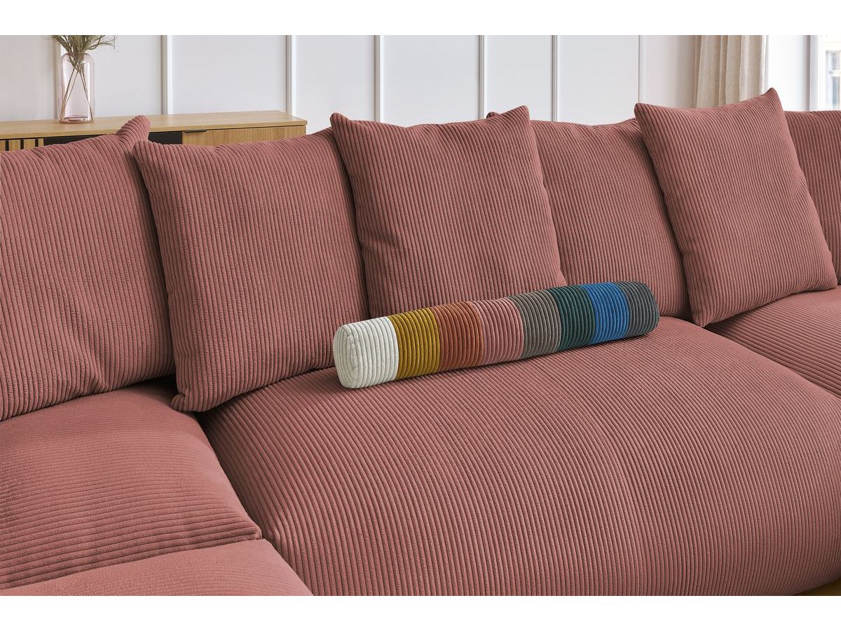 Bobochic Voltaire Wohnlandschaft 356 × 214 cm Cordsamt Rosa Ecke rechts