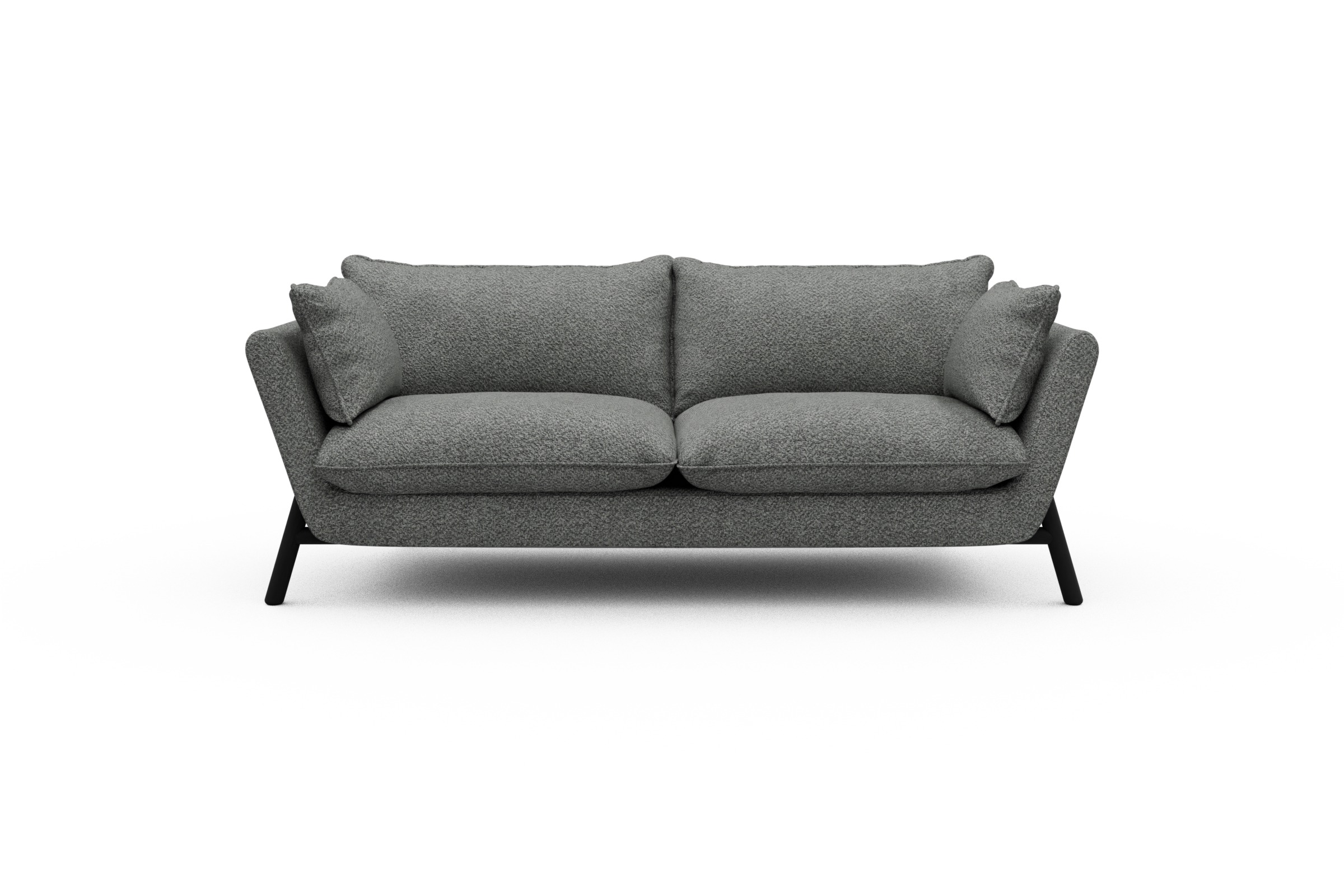 Skandi Home Sofa Emil PREMIUM 2-Sitzer Beinfarbe Eiche Schwarz Vanora-Warm-Grey moebelfaktor