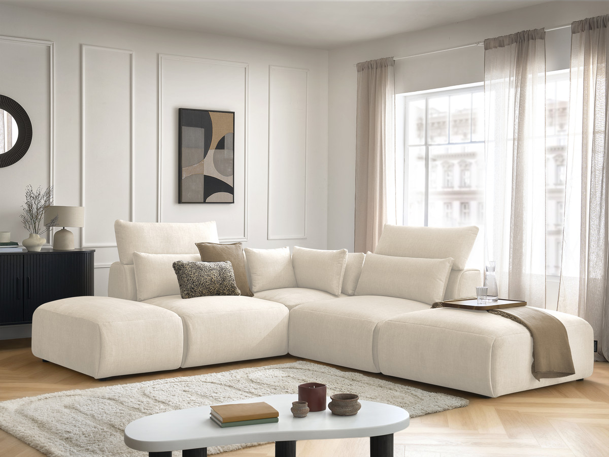 Bobochic Jana Ecksofa Samt Beige