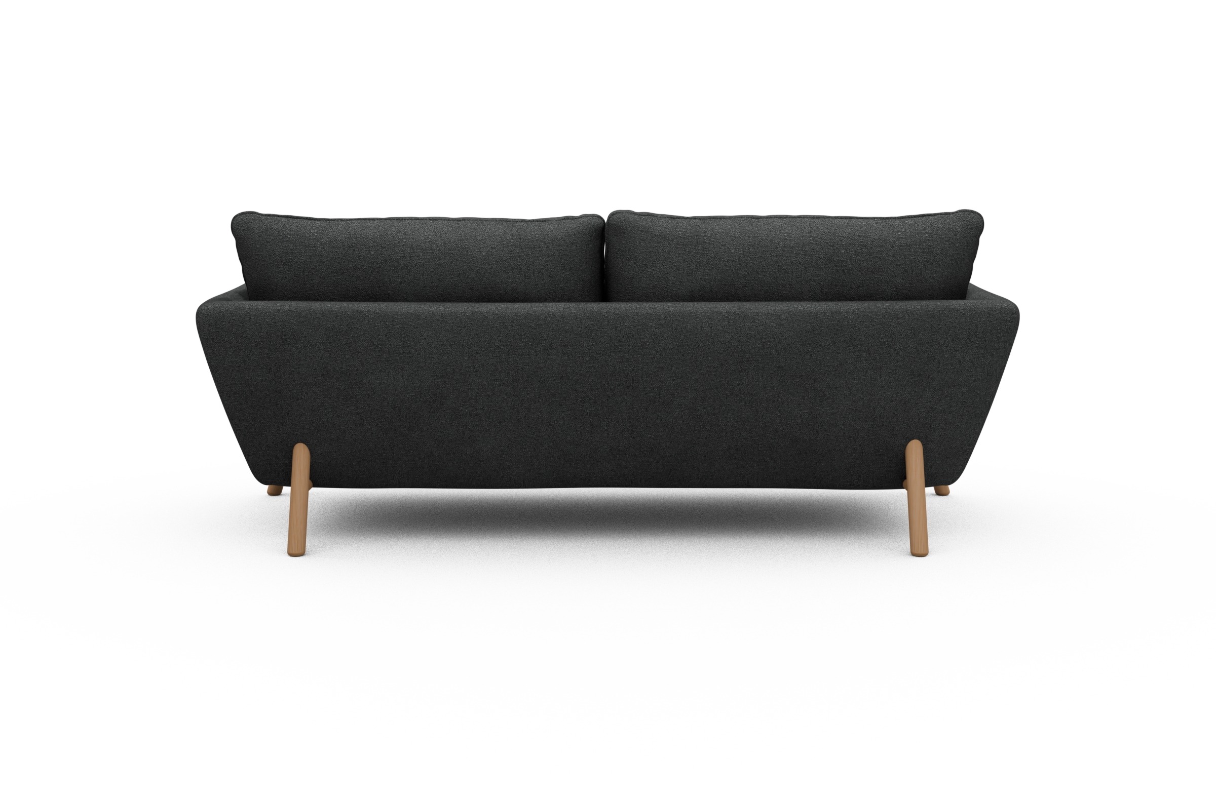 Sofa Emil 3-Sitzer Beinfarbe Eiche Natur Boucle-Charcoal