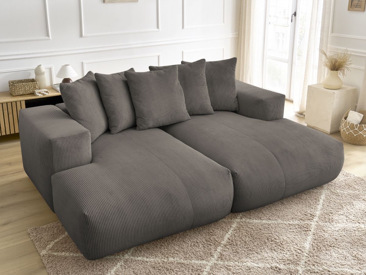 Bobochic Voltaire Sofa 4-Sitzer 248 × 170 cm Cordsamt Taupe