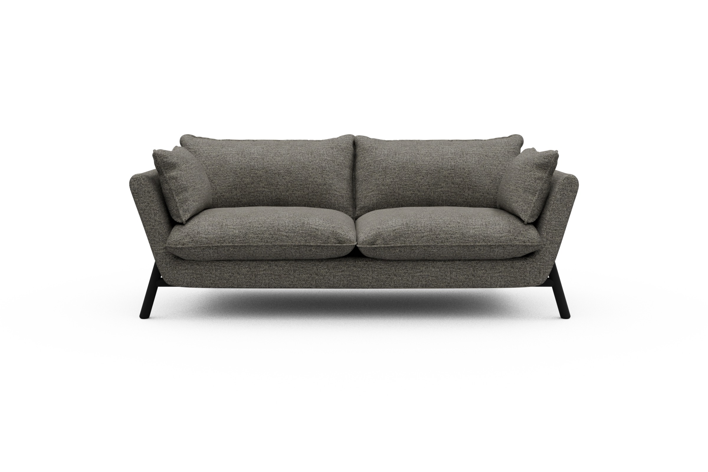 Skandi Home Sofa Emil PREMIUM 2-Sitzer Beinfarbe Eiche Schwarz Carreno-Sepie-Brown moebelfaktor