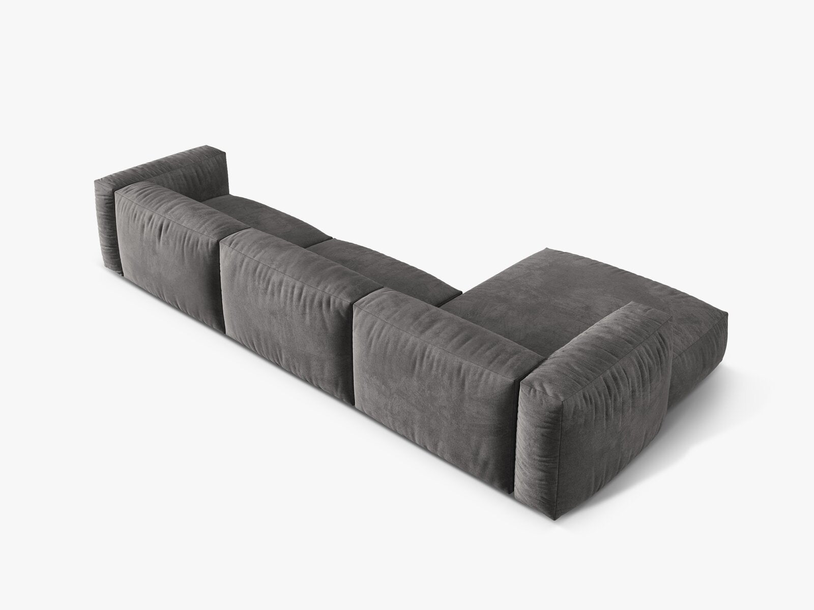 Micadoni Ecksofa Martina 3-Sitzer Links Samt Vogue Grau