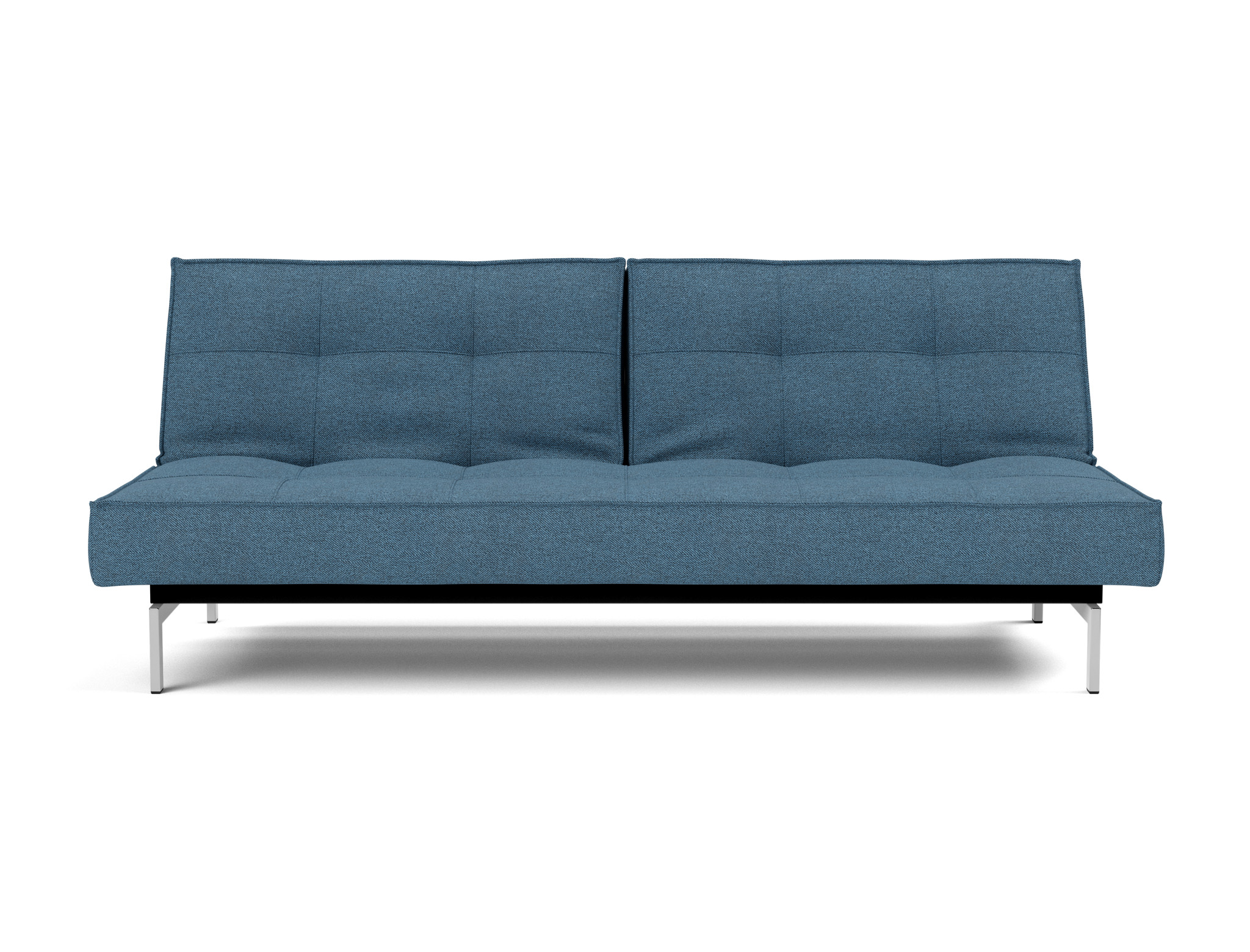Schlafsofa Splitback Strukturierter Stoff Weda 302-Weda-Blue Beine Chrom