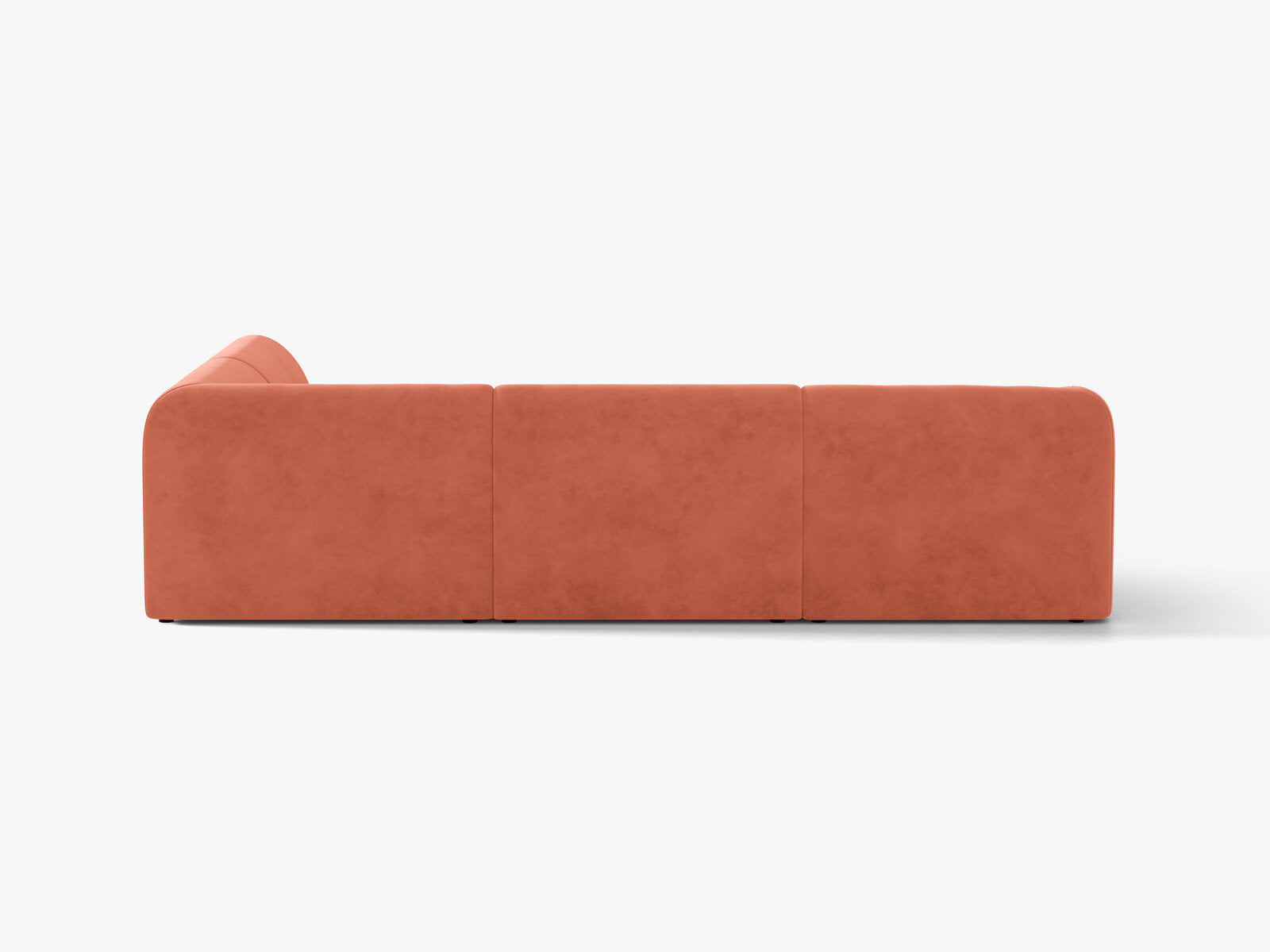 Micadoni Ecksofa Miley 6-Sitzer Samt Venus Koralle Rechts