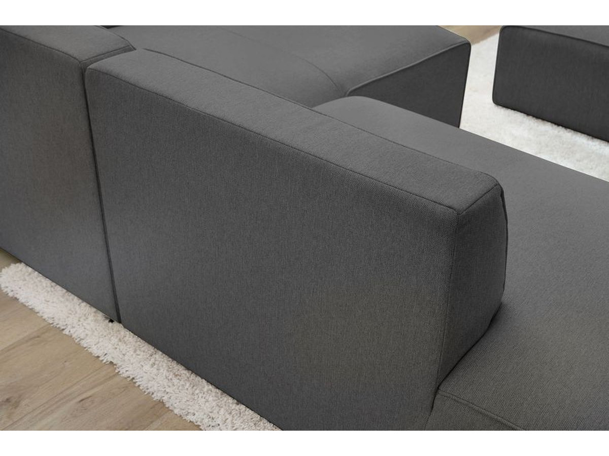 Bobochic Megeve Ecksofa Melange-Stoff Dunkelgrau Ecke rechts