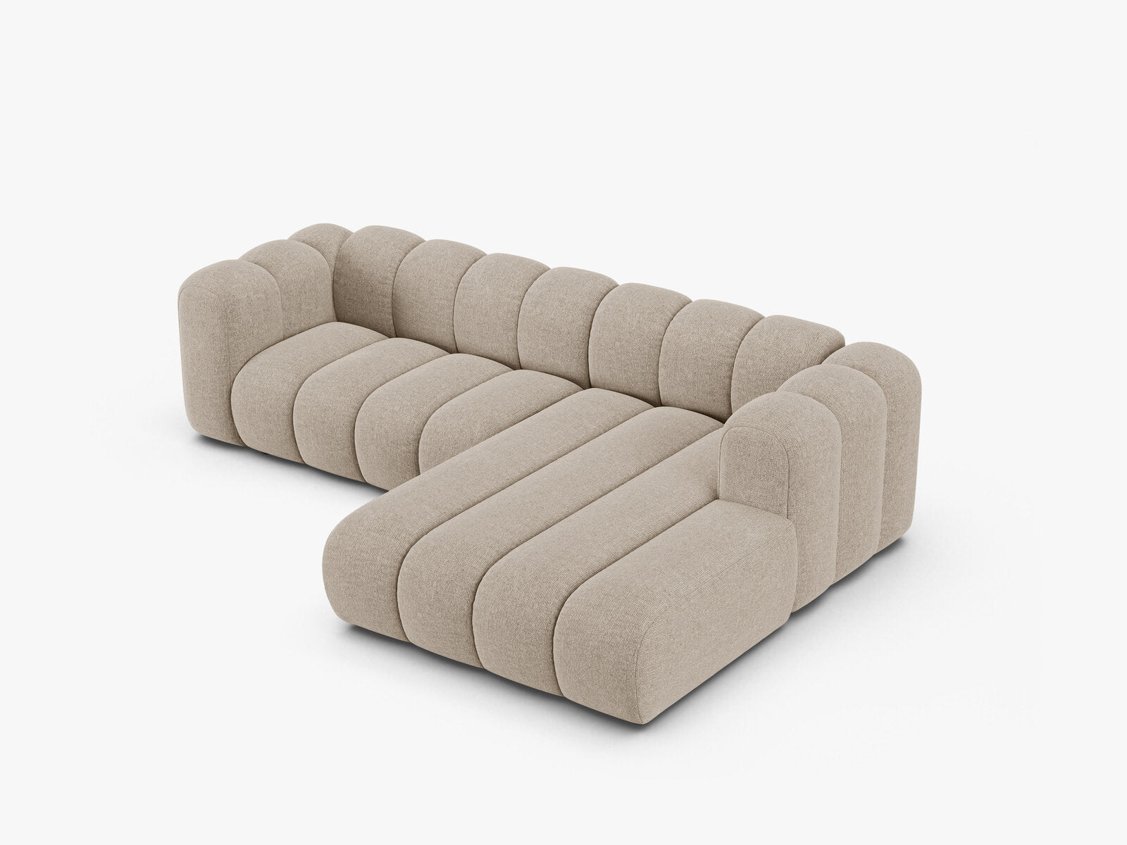Micadoni Modulares Ecksofa Lupine 4-Sitzer mittelgroß Rechts Chenille Eden Dunkelbeige