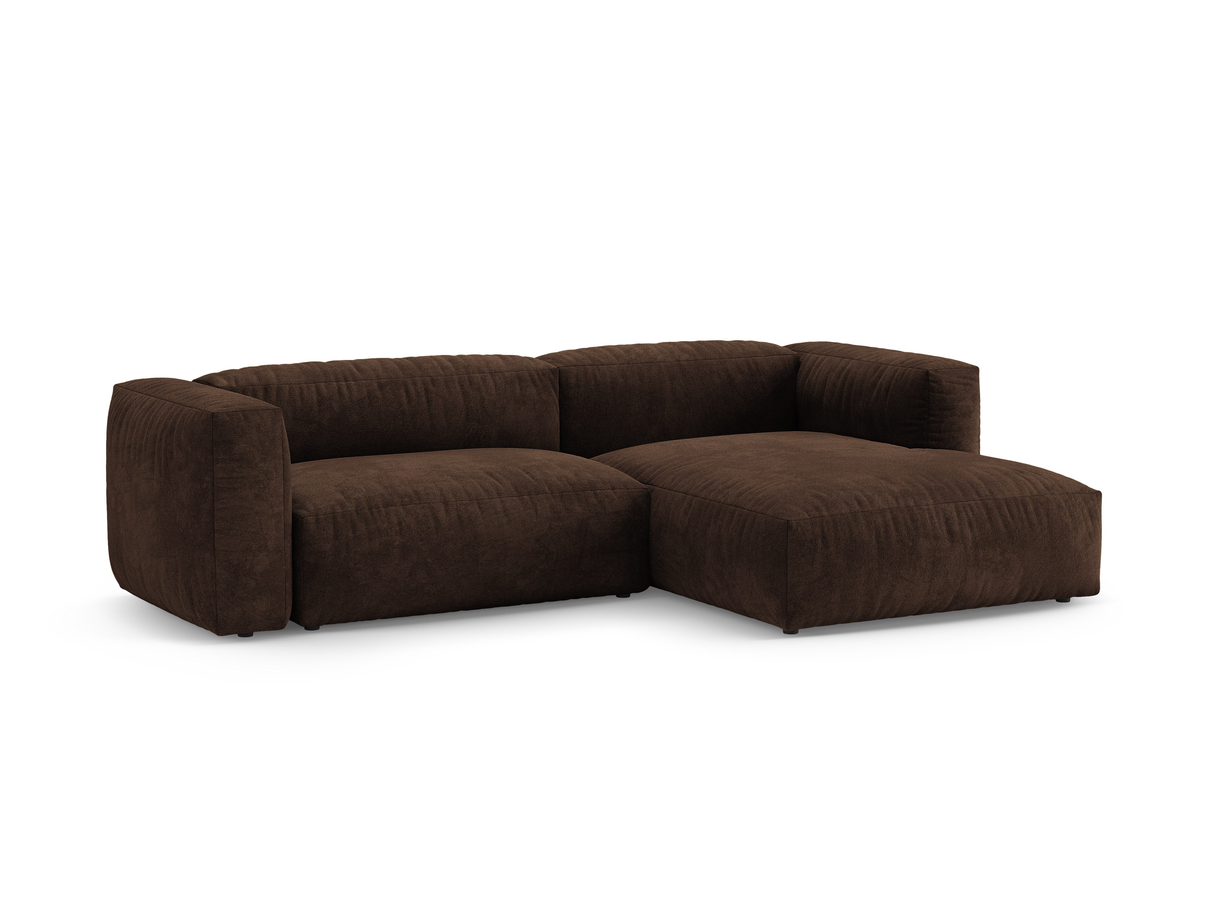 Micadoni Martina Ecksofa 4-Sitzer mit Schlaffunktion Rechts Samt Vogue Schokolade