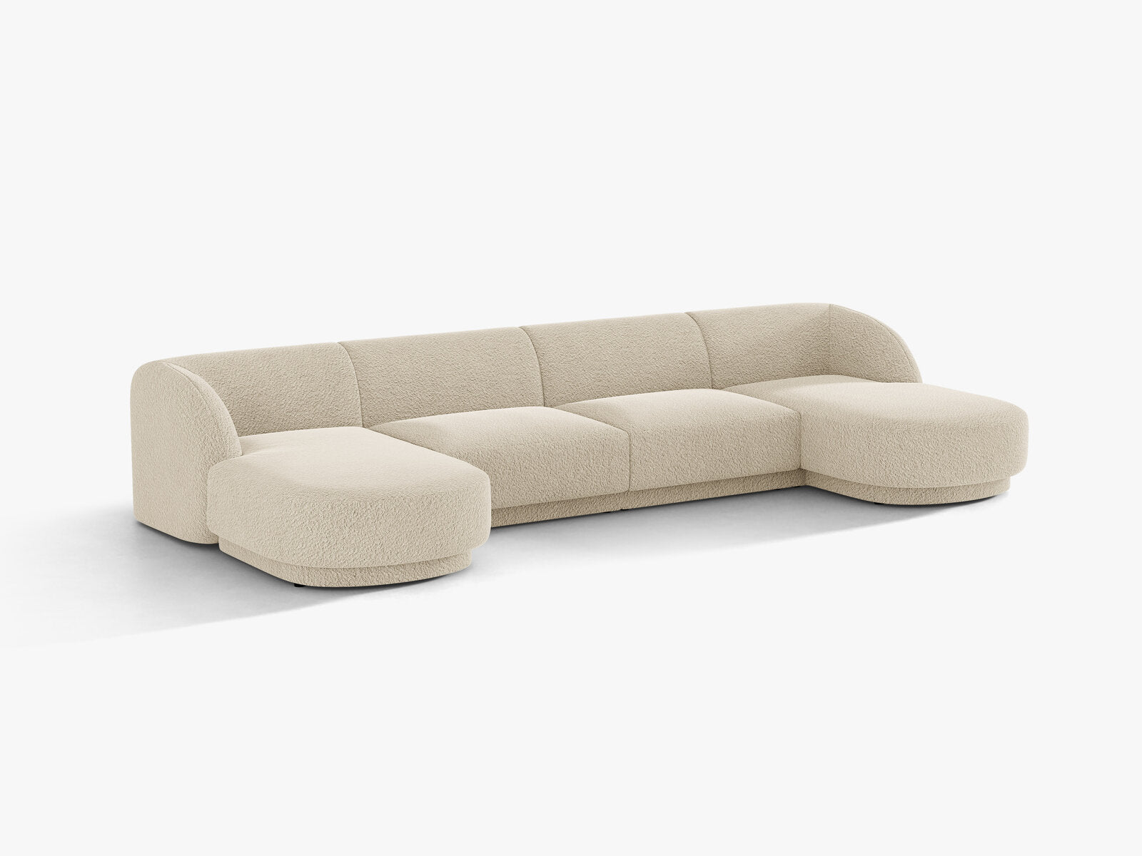 Micadoni Panorama-Sofa Miley 5-Sitzer Boucle Baloo Beige