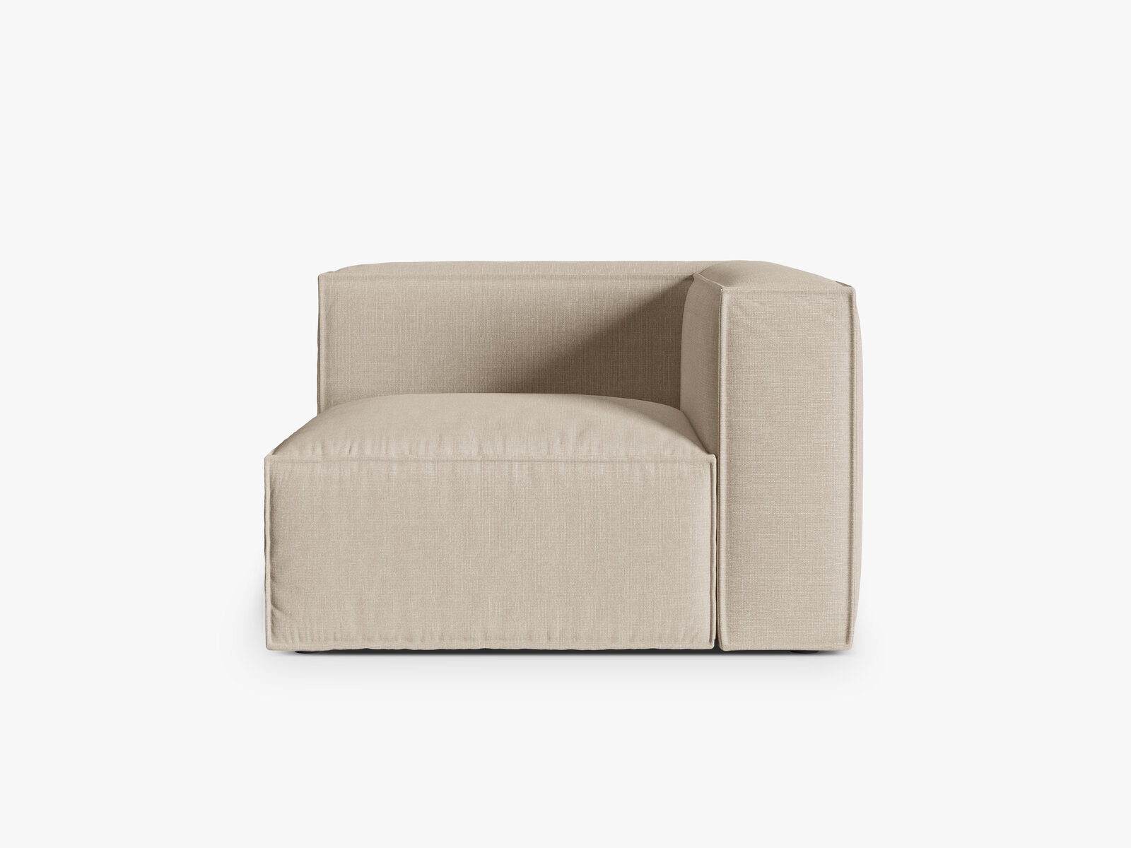 Micadoni Eckmodul Nuria 1-Sitzer Strukturierter Stoff Beige