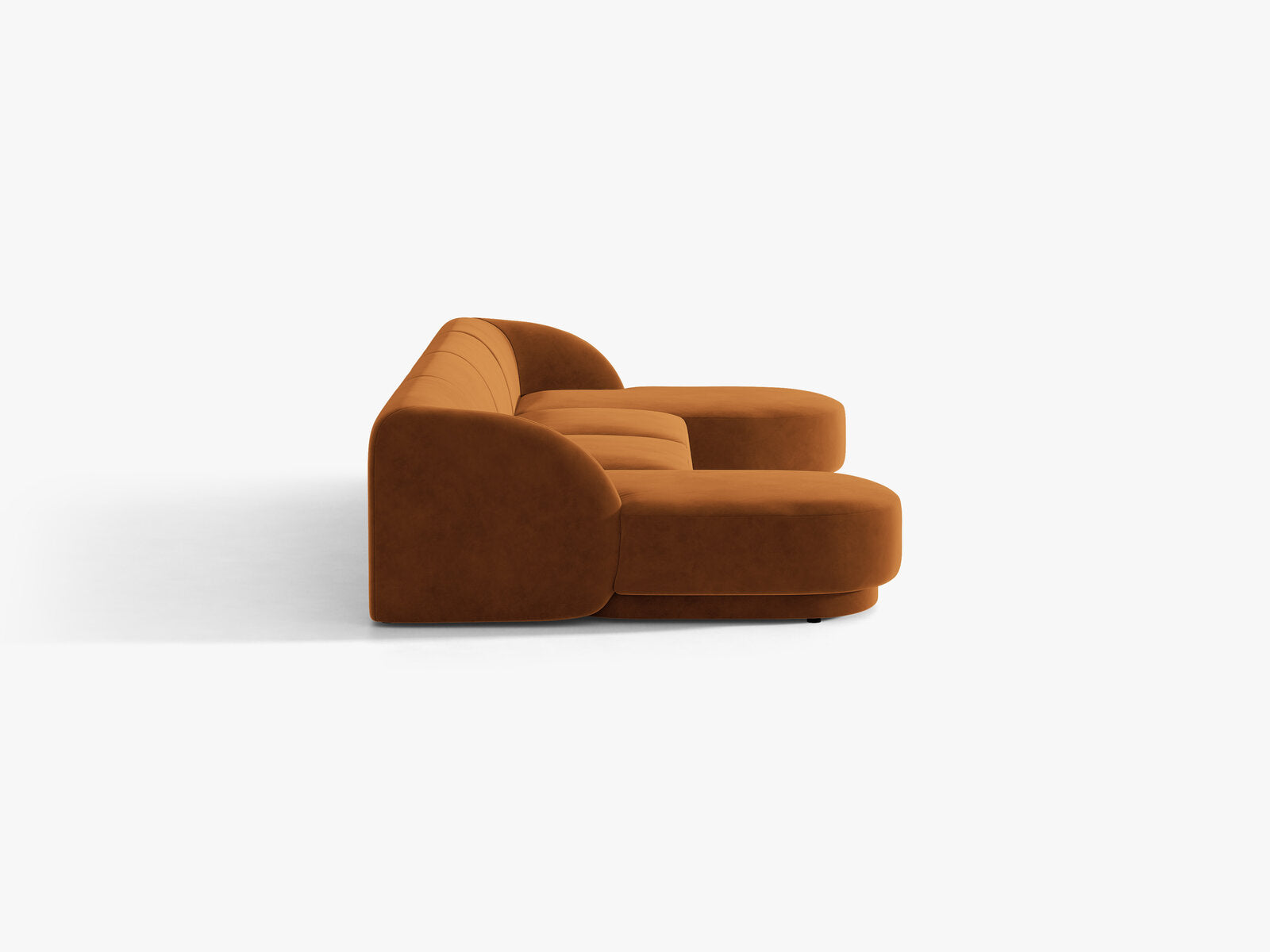 Micadoni Panorama-Sofa Miley 5-Sitzer Samt Bluvel Terrakotta