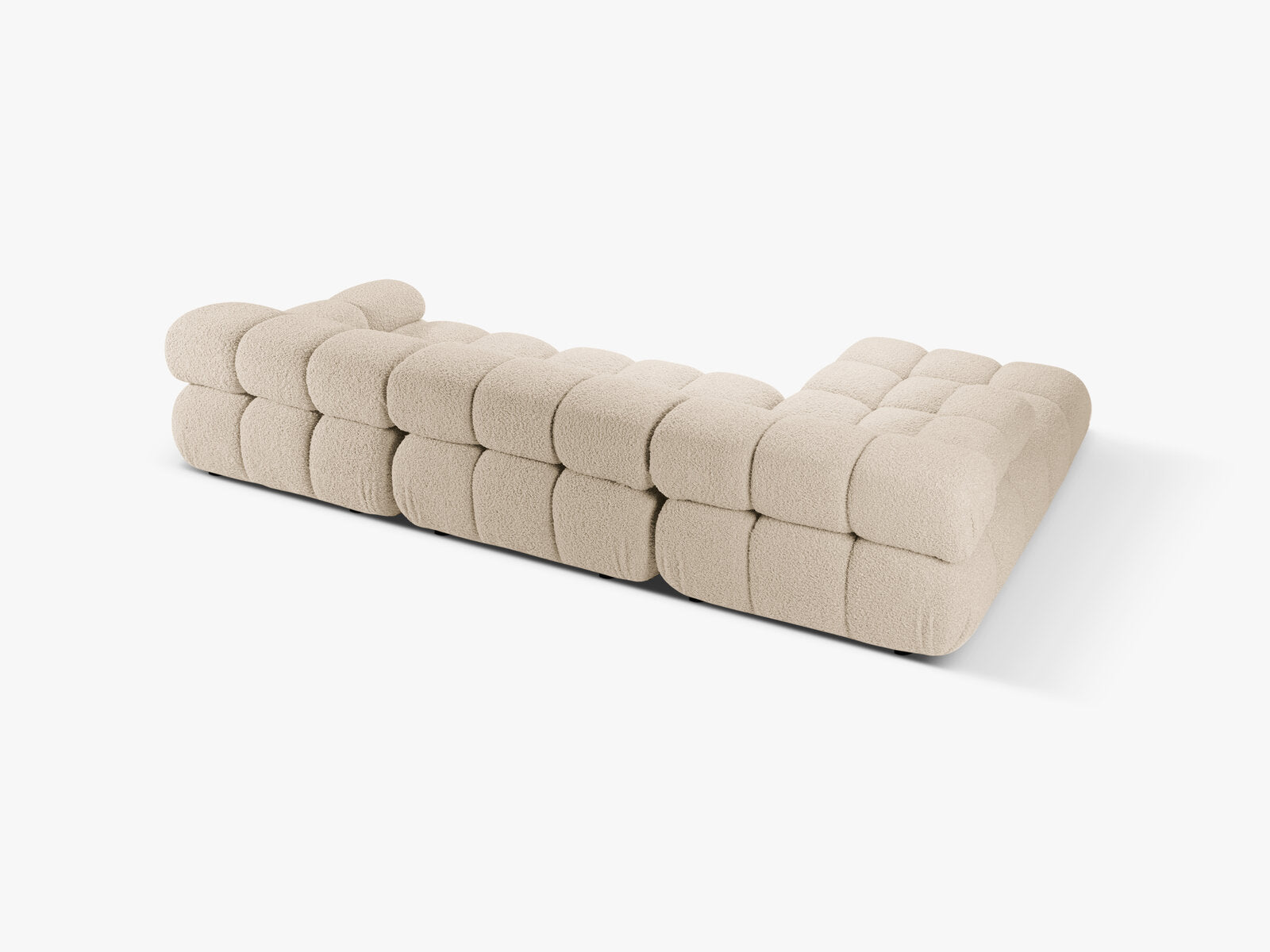 Micadoni Modulares Ecksofa Bellis 4-Sitzer Links Boucle Rolf Helles Beige