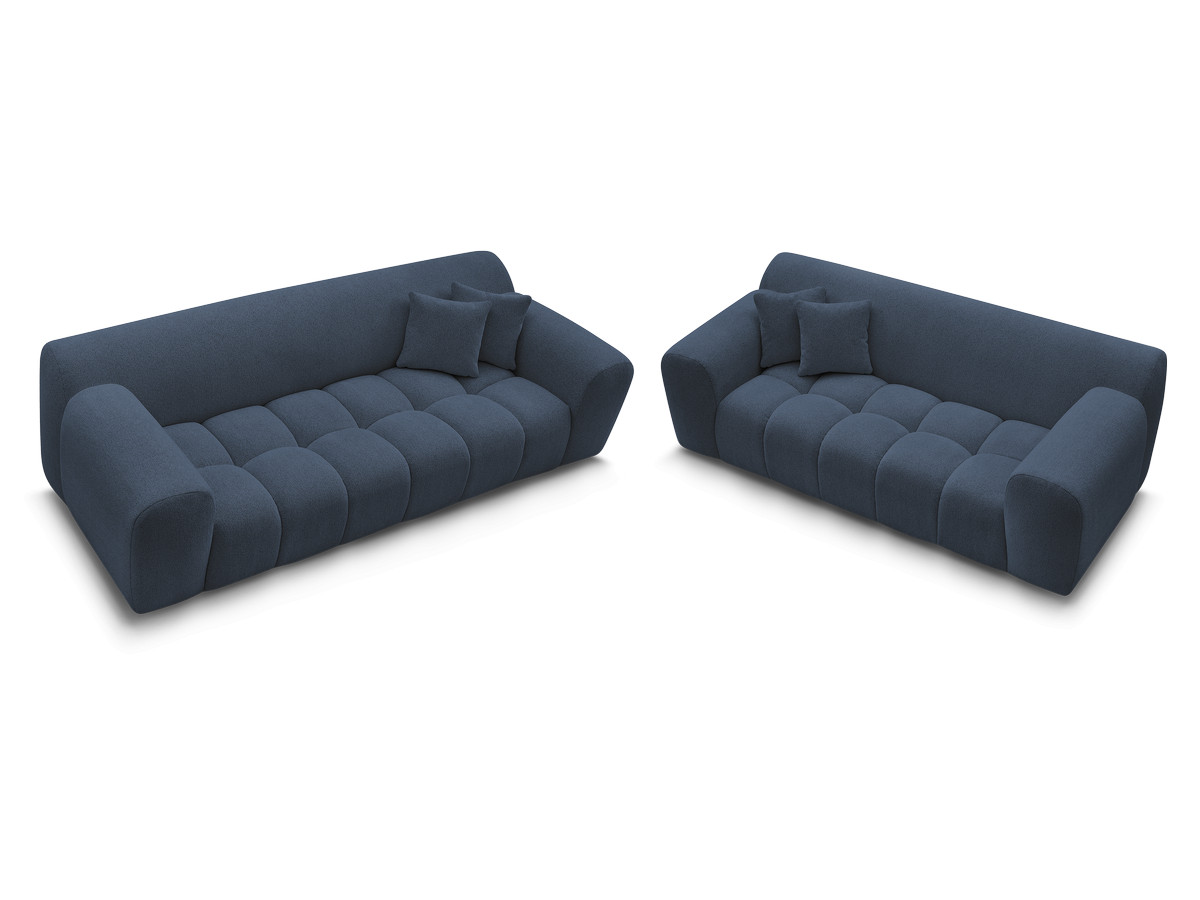 Bobochic Melisse Sofa 5-Sitzer Melange-Stoff Blau