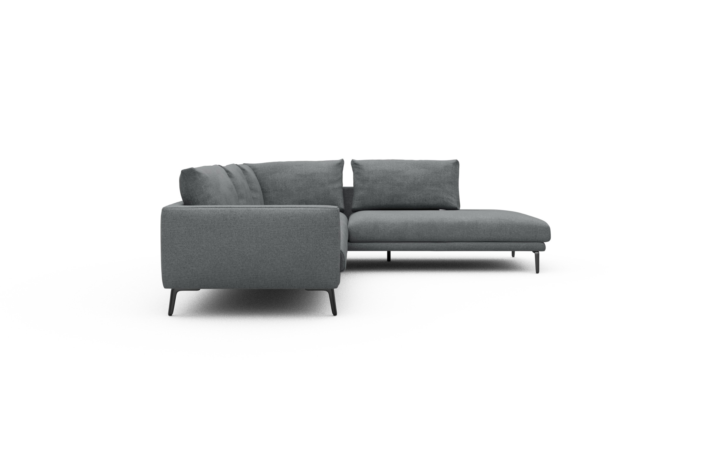 Ecksofa Karl Relax-Ecke rechts mit 2,5-Sitzer Casone-Gravel-Grey