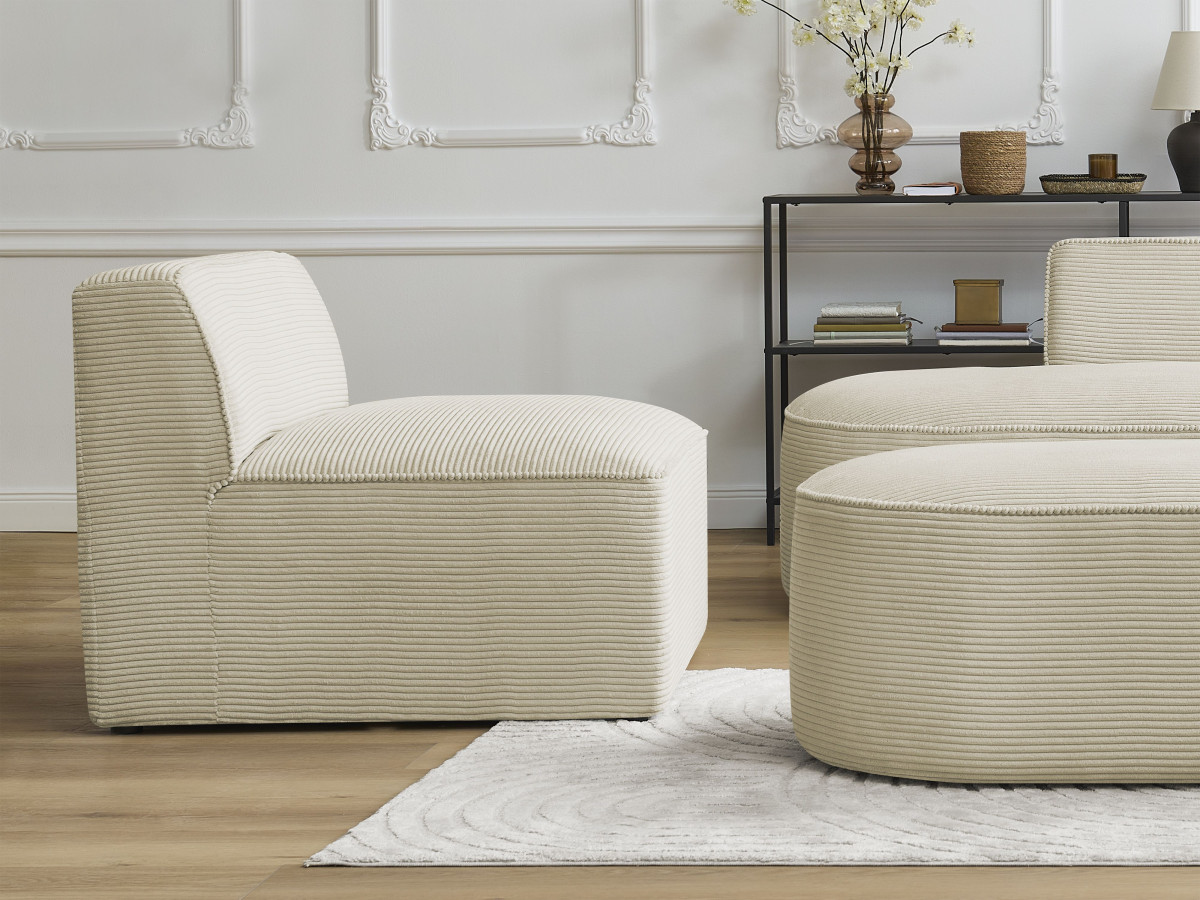Bobochic Rousseau Sofamodul 1-Sitzer Cordsamt Beige