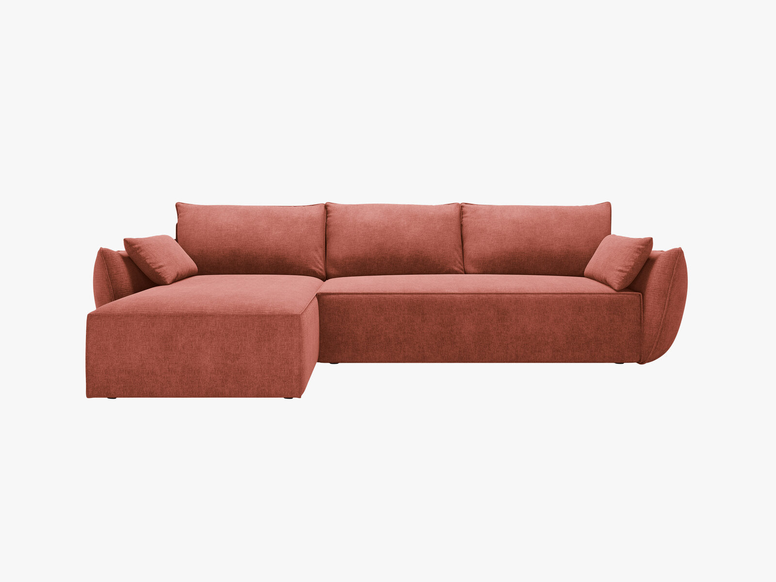 Micadoni Kaelle Ecksofa 4-Sitzer mit Schlaffunktion Links Chenille Over The Horizon Terrakotta