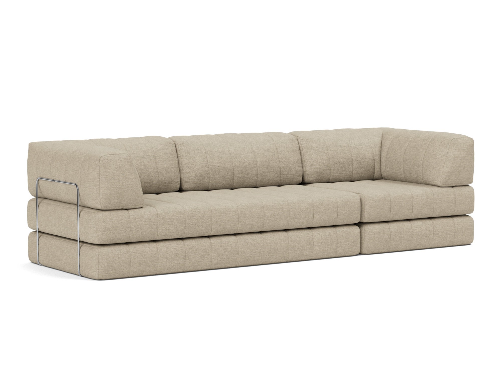 Schlafsofa CozyPad Grand mit Armlehnen Strukturierter Stoff Taura 356-Sand
