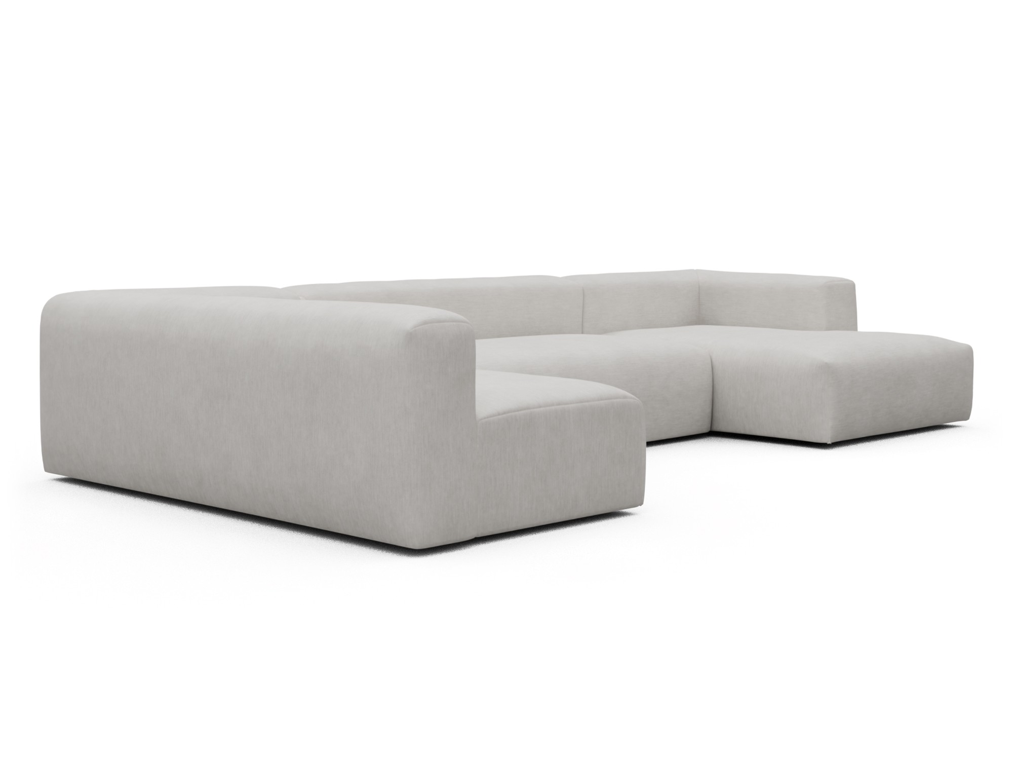 Skandi Home Wohnlandschaft Fred Chaiselongue rechts mit 2-Sitzer und lange Armlehne links Vivus-Dusty-Off-White moebelfaktor