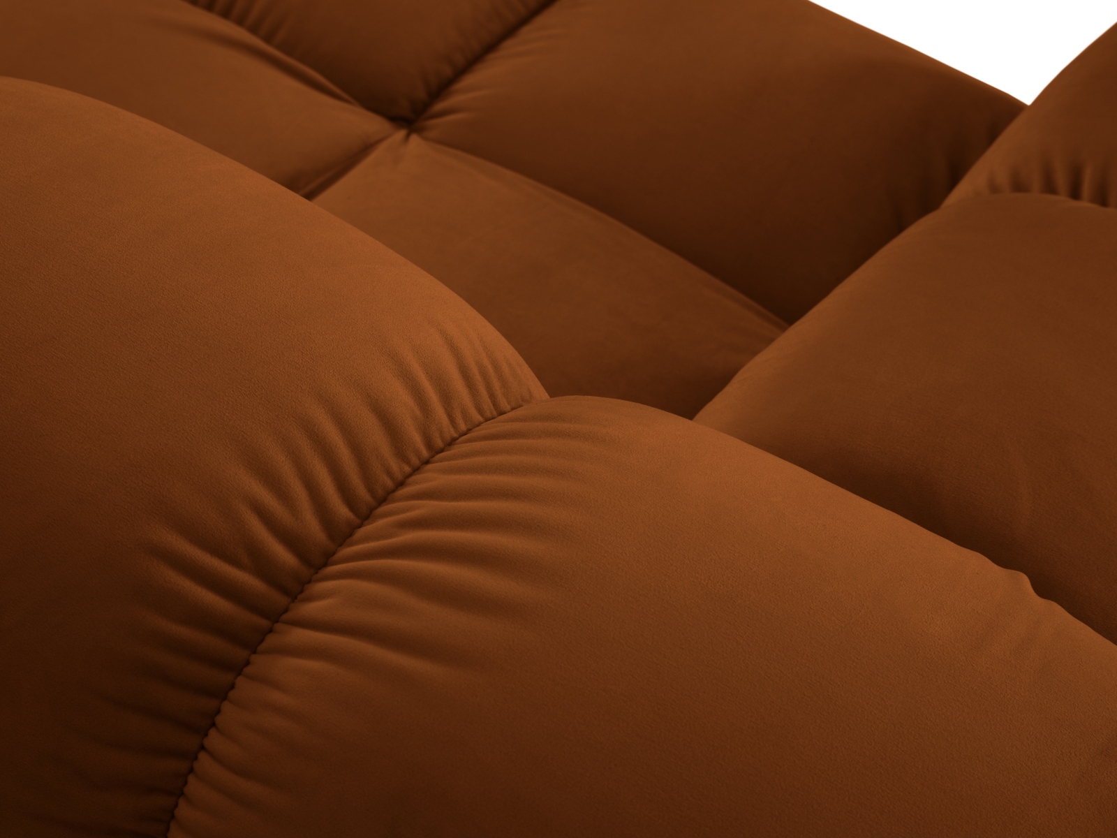 Micadoni Modulares Panorama Ecksofa Bellis 7-Sitzer Rechts Samt Bluvel Terrakotta