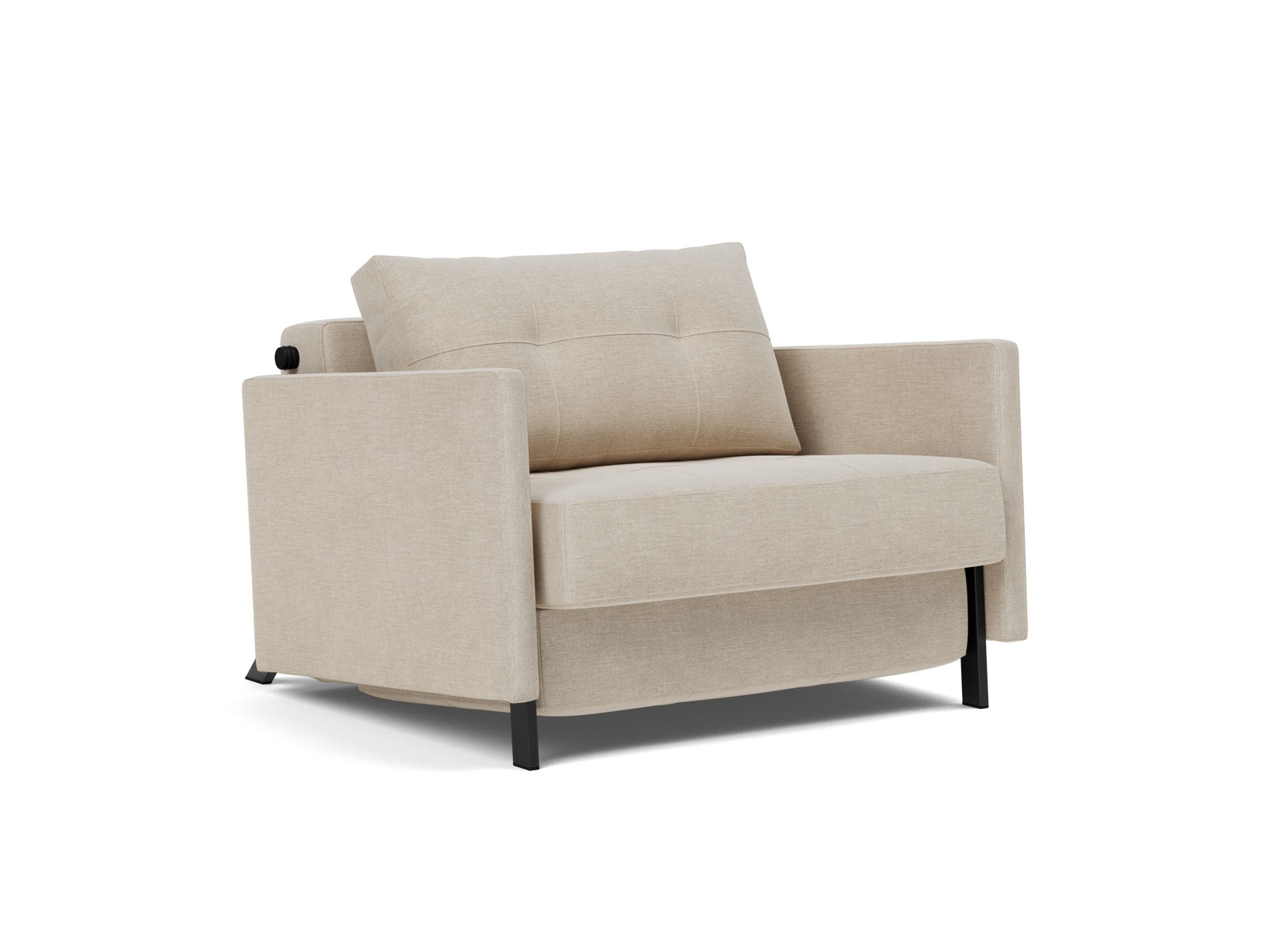 Schlafsessel Cubed 90 mit Armlehnen Flachgewebe Phobos 586-Latte