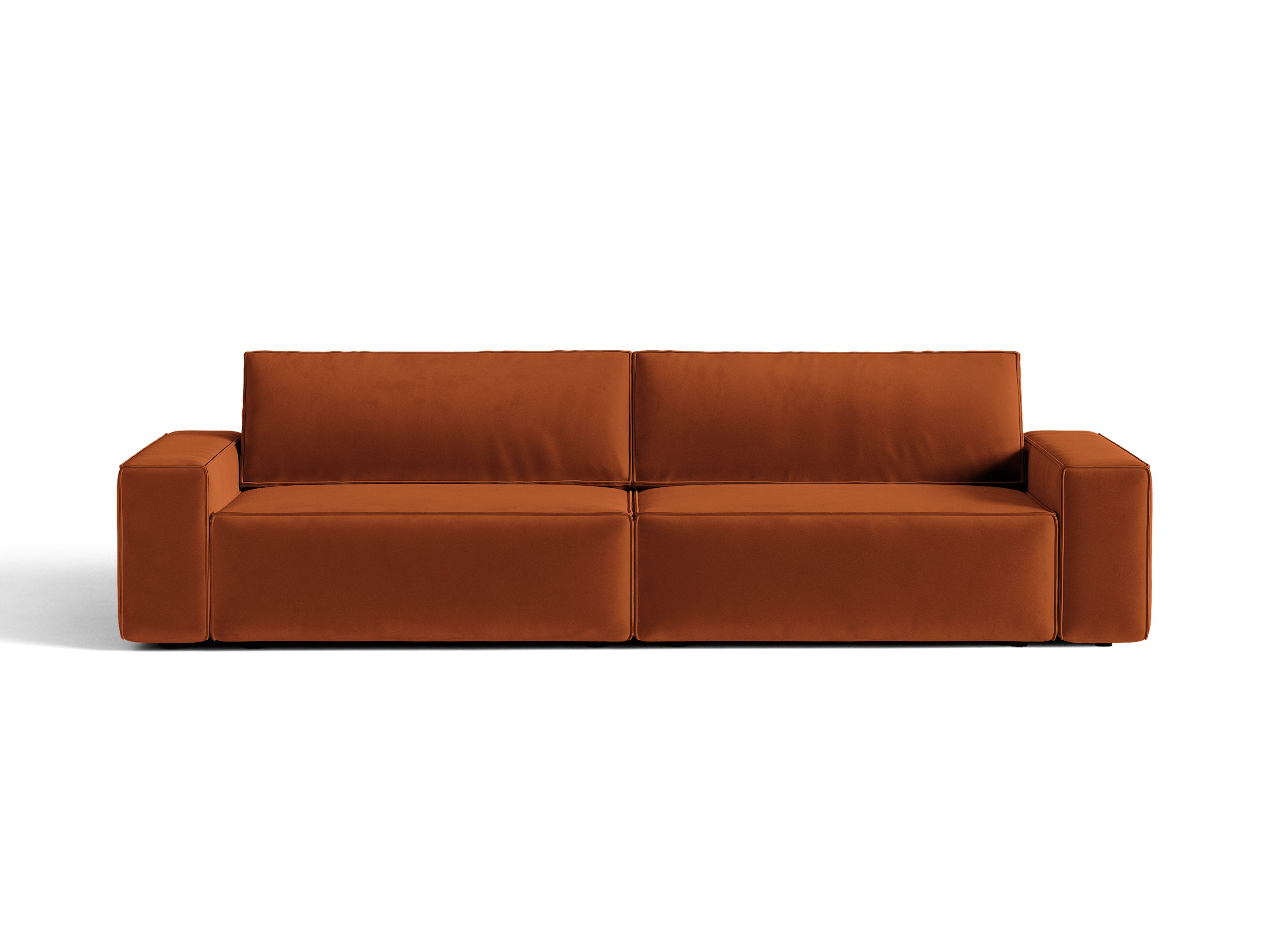 Micadoni Schlafsofa Jodie 3-Sitzer Samt Bluvel Terrakotta