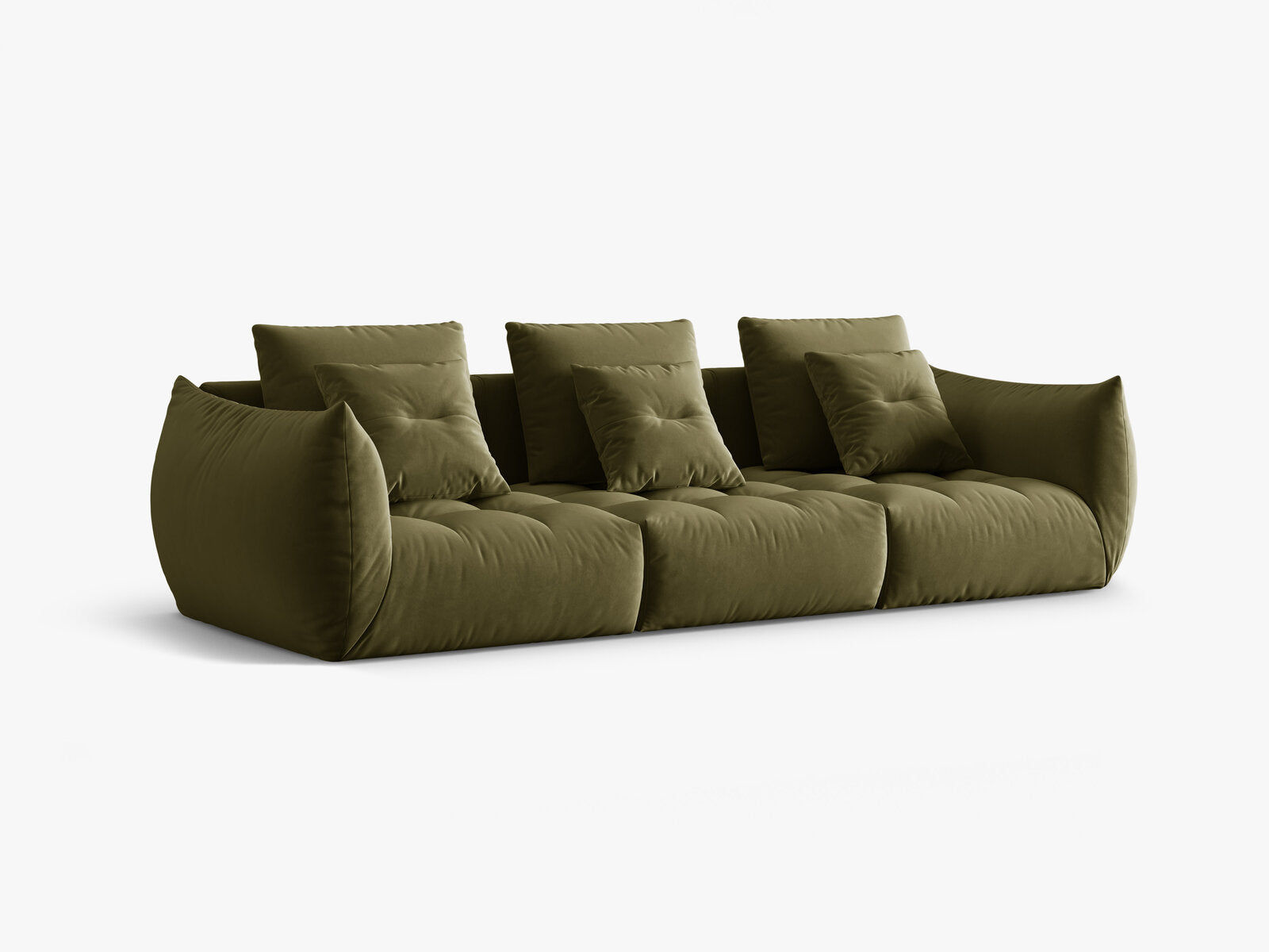 Micadoni Sofa Bloom 4-Sitzer Samt Hellgrün