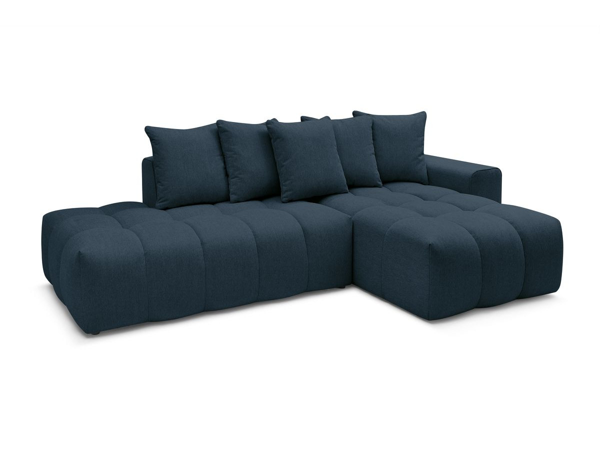 Bobochic Mont-blanc Ecksofa Melange-Stoff Dunkelblau Ecke rechts