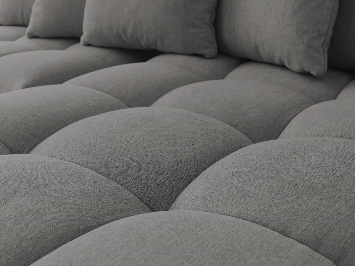 Bobochic Mont-blanc Ecksofa mit Pouf Melange-Stoff Dunkelgrau Ecke rechts