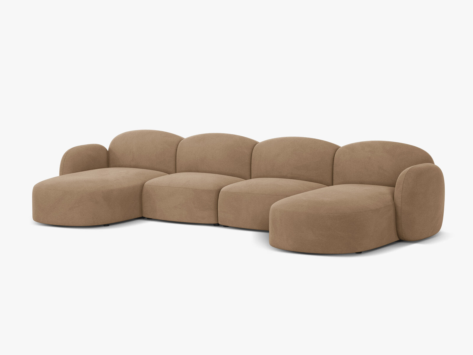 Micadoni Panorama Sofa Blair 6-Sitzer Samt Casino Sand