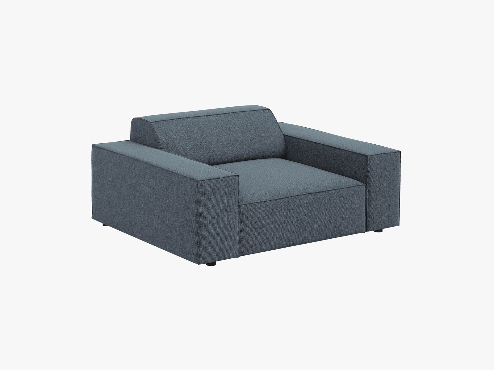 Micadoni Sessel Jodie 1-Sitzer Strukturierter Stoff Megan Blau