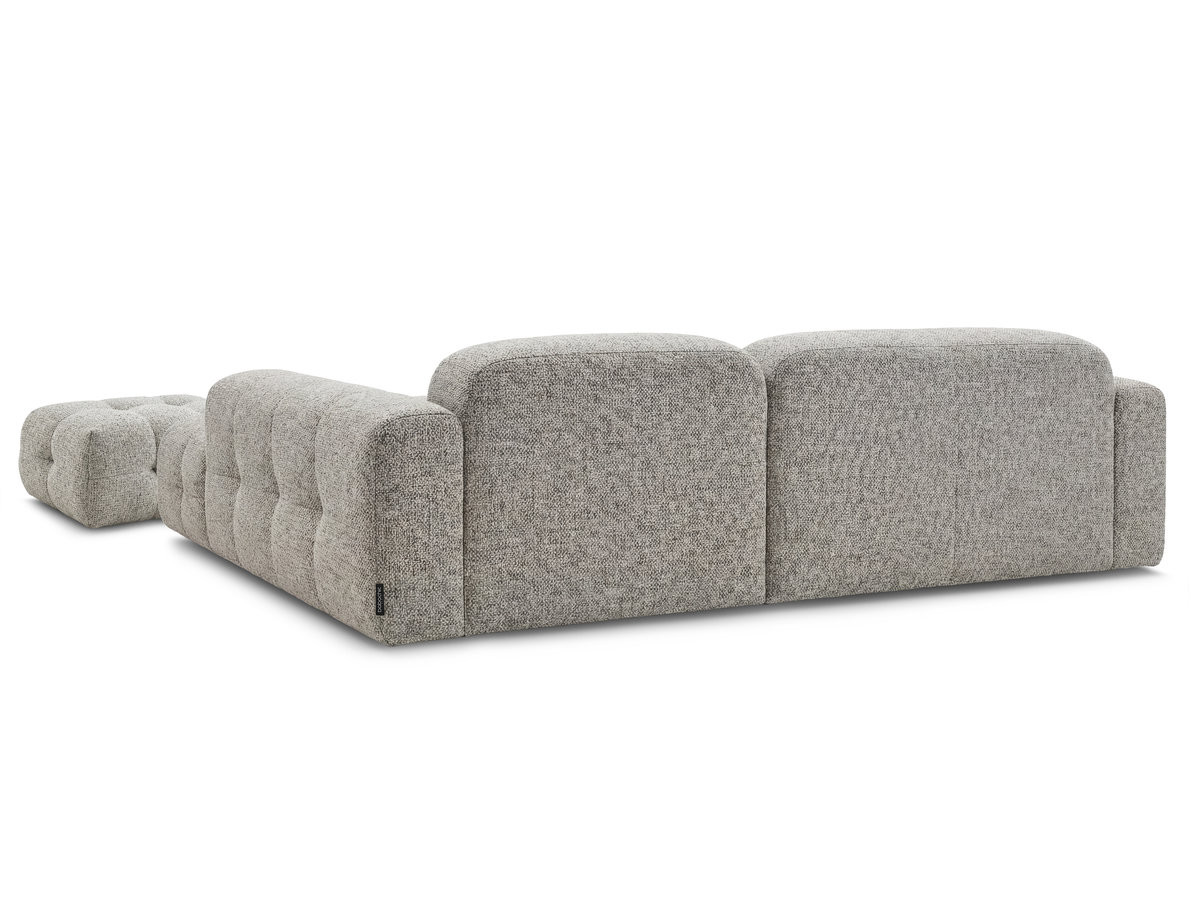 Bobochic Laura Ecksofa mit kleinem Pouf Melange-Stoff Taupe Ecke links