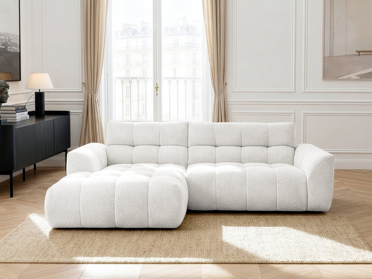 Bobochic Jaya Ecksofa Chenille Weiß Ecke links