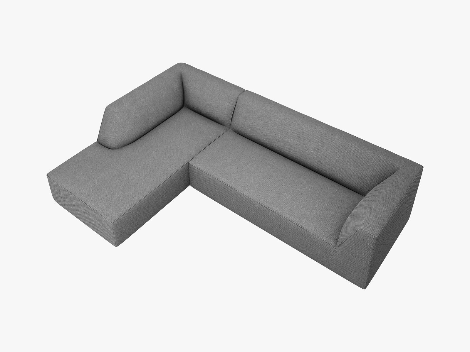 Micadoni 4-Sitzer Modular Sofa Ruby Links Strukturierter Stoff Ottawa Grau