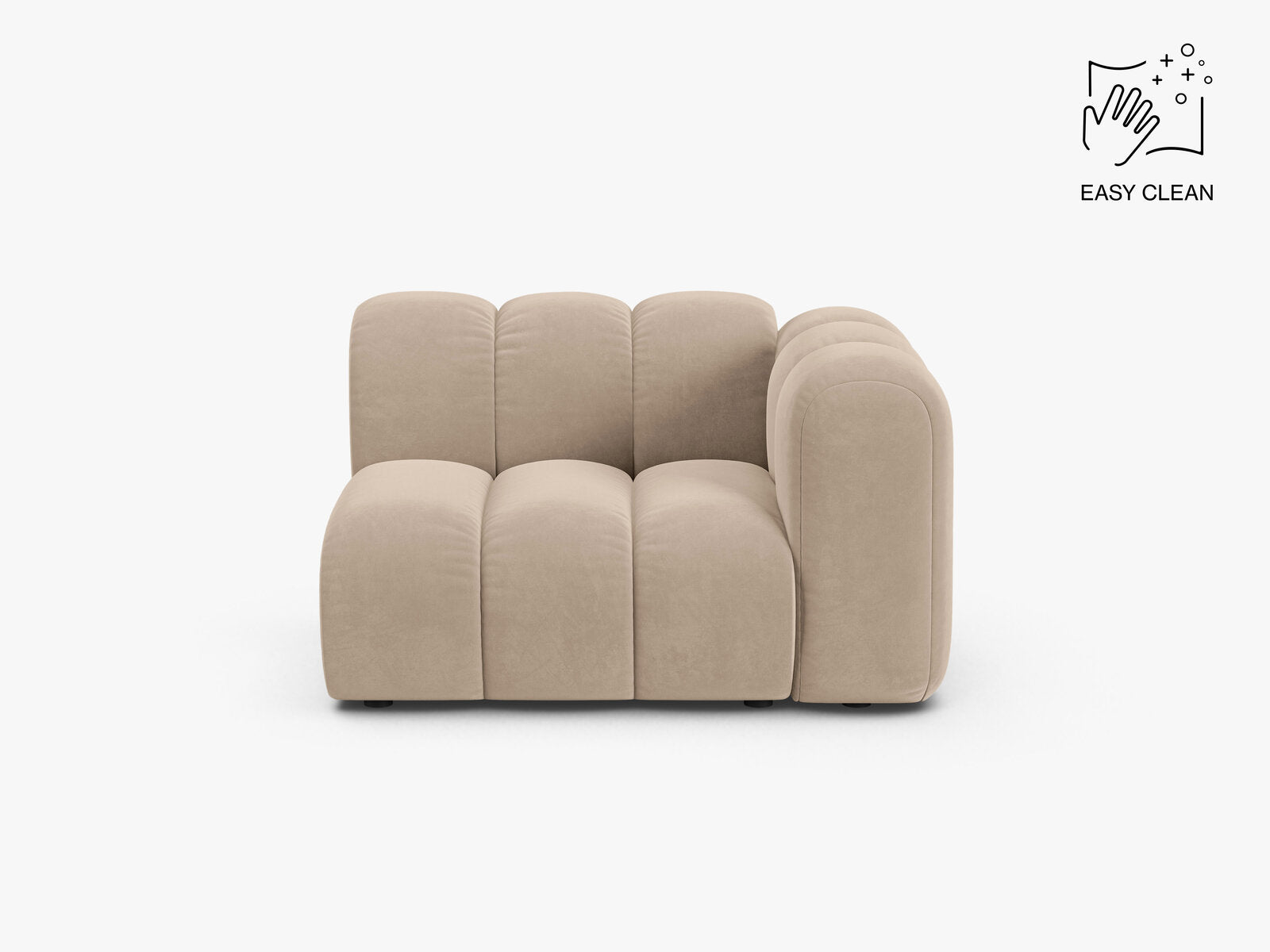 Micadoni Modul Lupine 1-Sitzer Samt Venus Beige Rechts